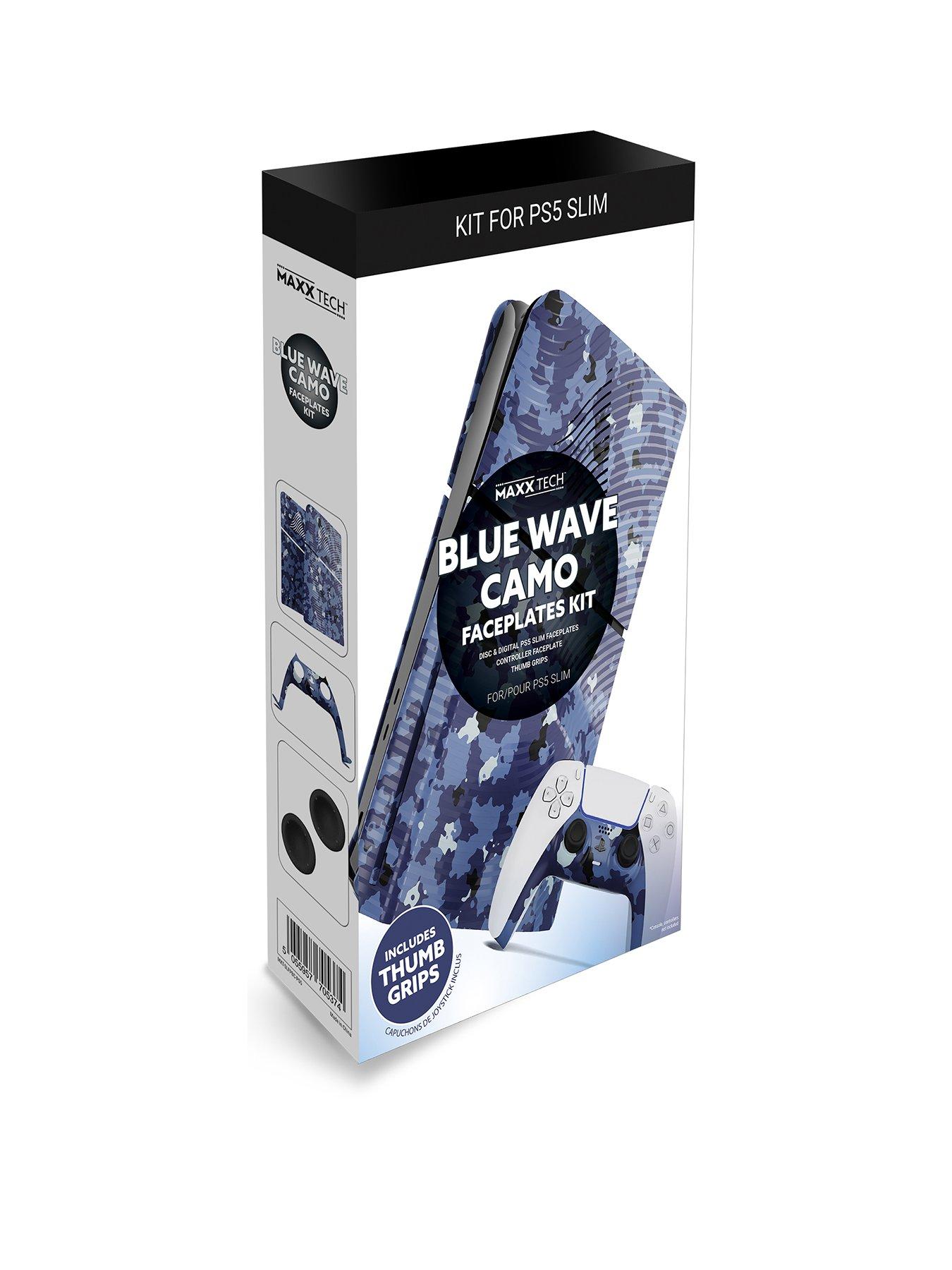 Image 2 of 4 of Maxx Tech PS5 Slim Faceplates + Controller Faceplates - Camo Blue