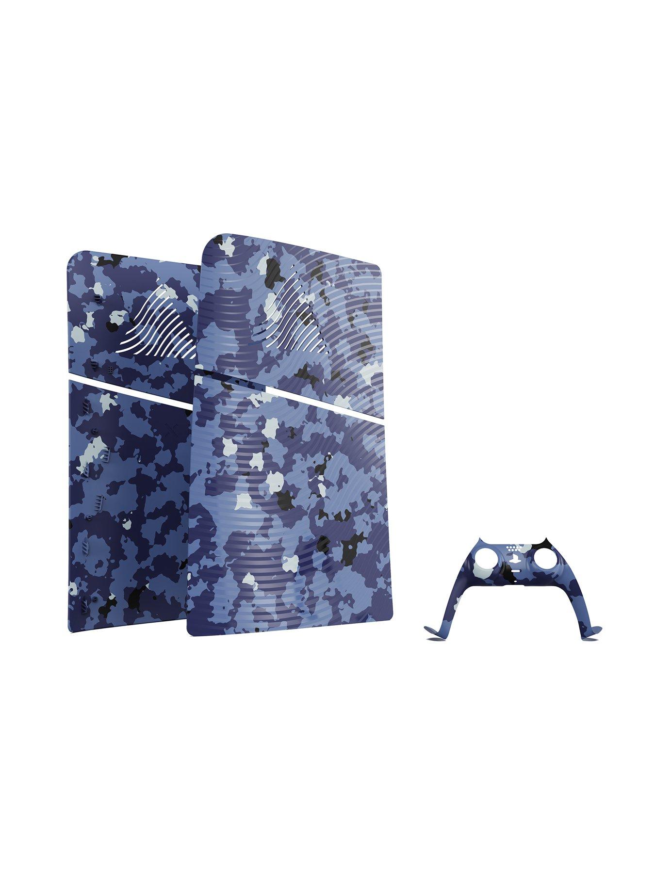 Image 4 of 4 of Maxx Tech PS5 Slim Faceplates + Controller Faceplates - Camo Blue