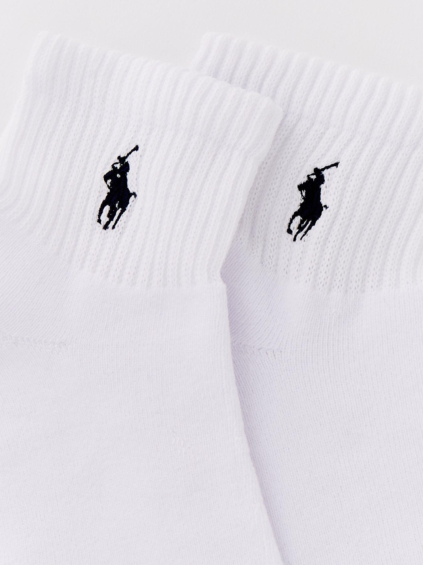 Image 3 of 3 of Polo Ralph Lauren 3 Pack Quarter Crew Socks - White