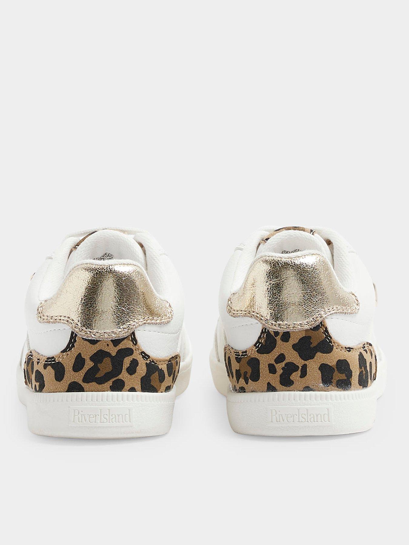 Older Girl Leopard Print Trainers White