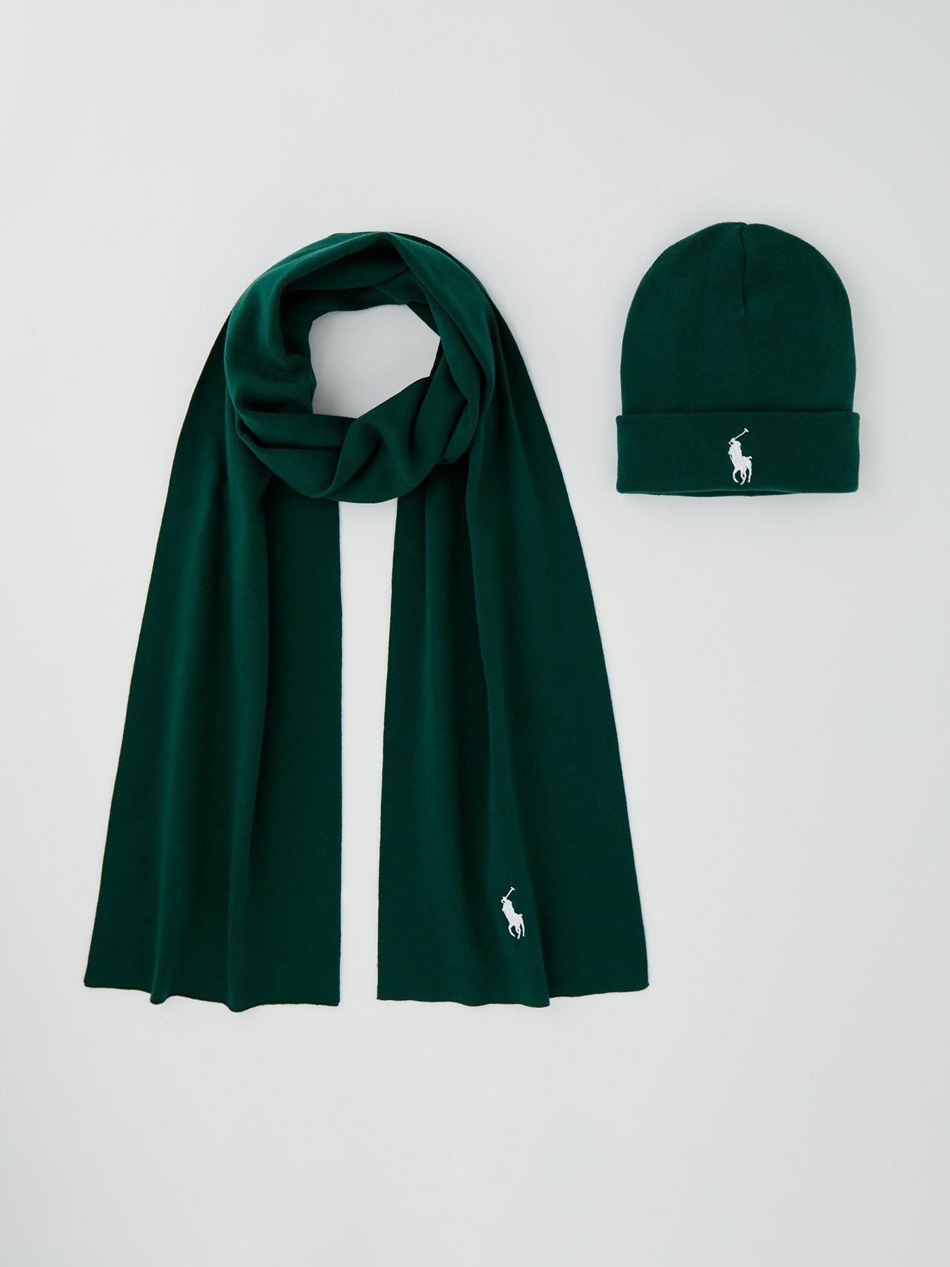 undefined Pima Cotton Hat  &  Scarf Gift Set - Dark Green