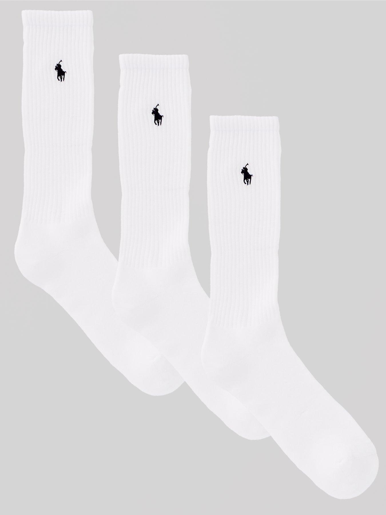 Polo Ralph Lauren 3 Pack Crew Sports Socks - White