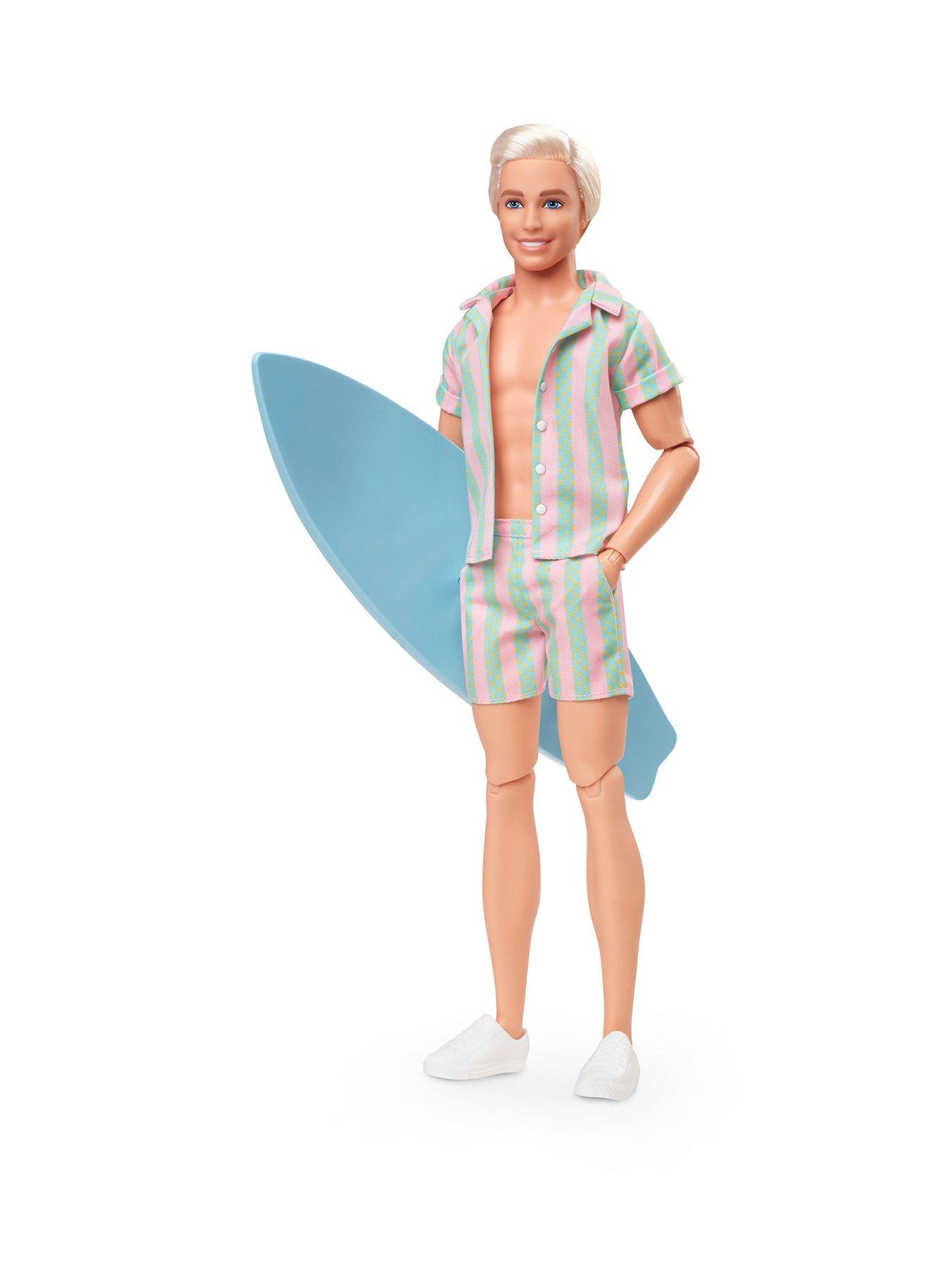 undefined The Movie Ken Doll Wearing Pastel Striped Beach Matching Set