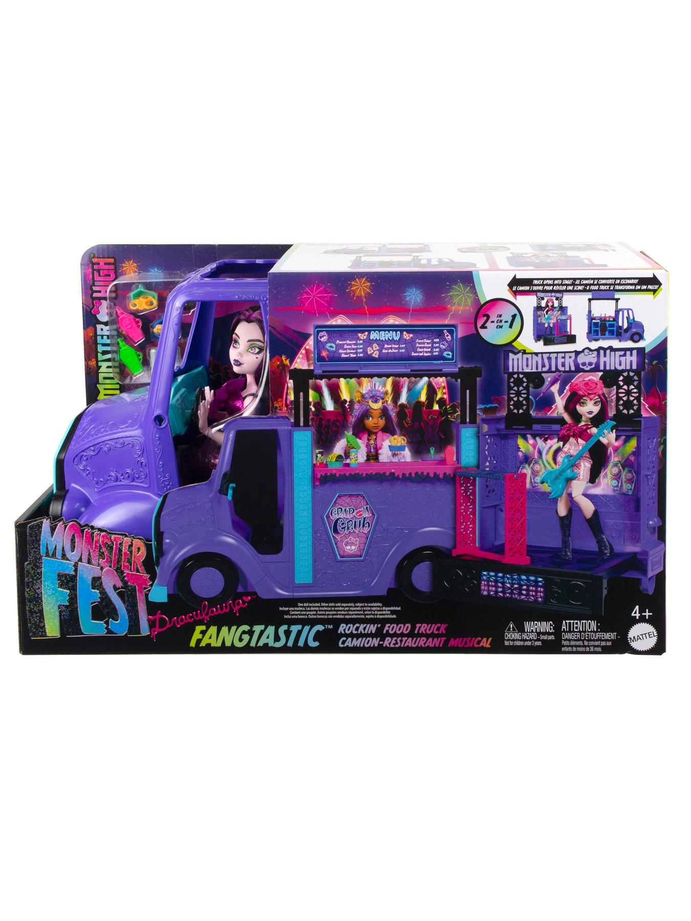 Monster High Draculaura Doll and Fangtastic Rockin Food Truck Playset Very