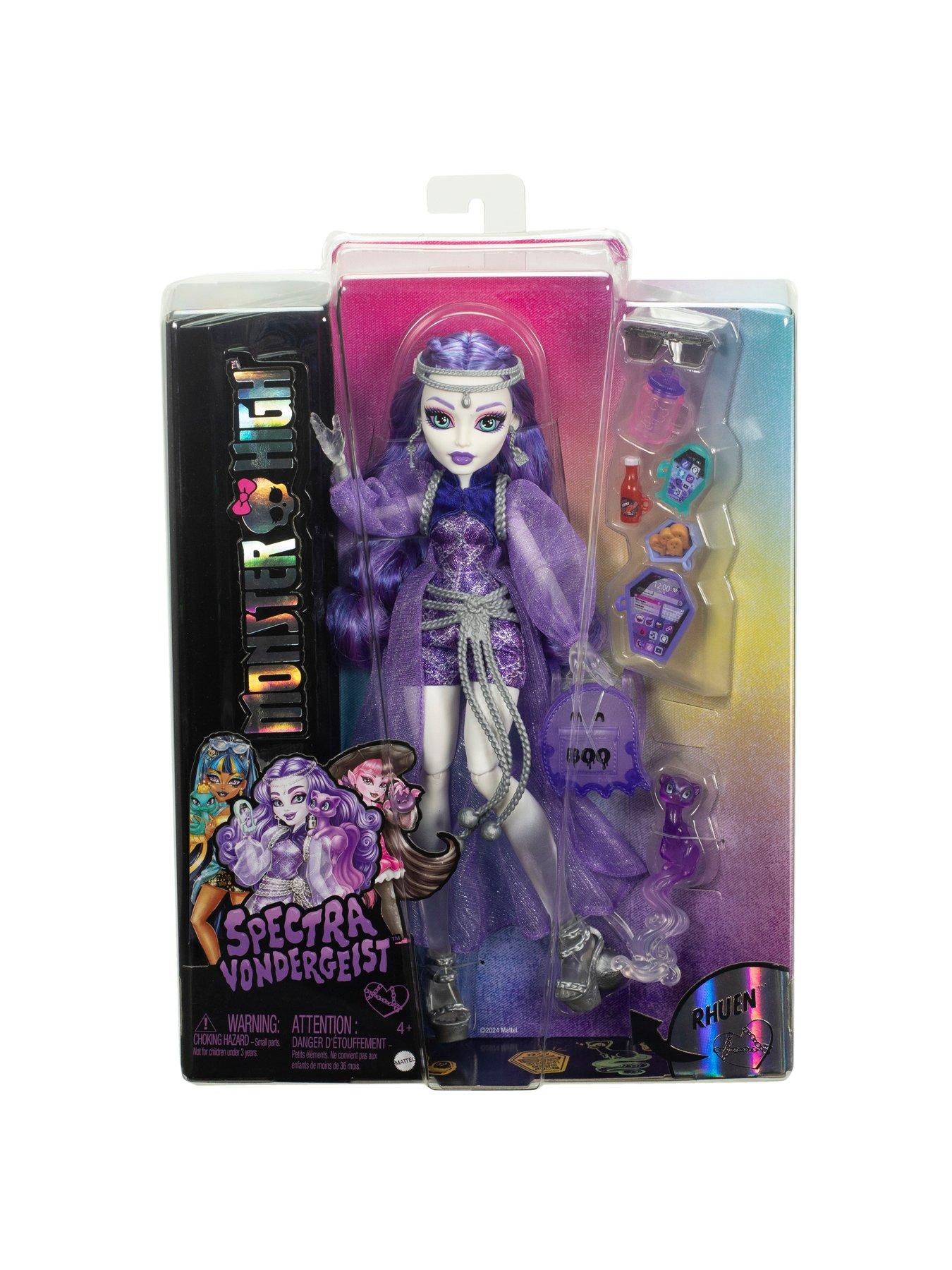 Monster High Spectra Vondergeist Fashion Doll with Pet Ferret Rhuen and Accessories Very