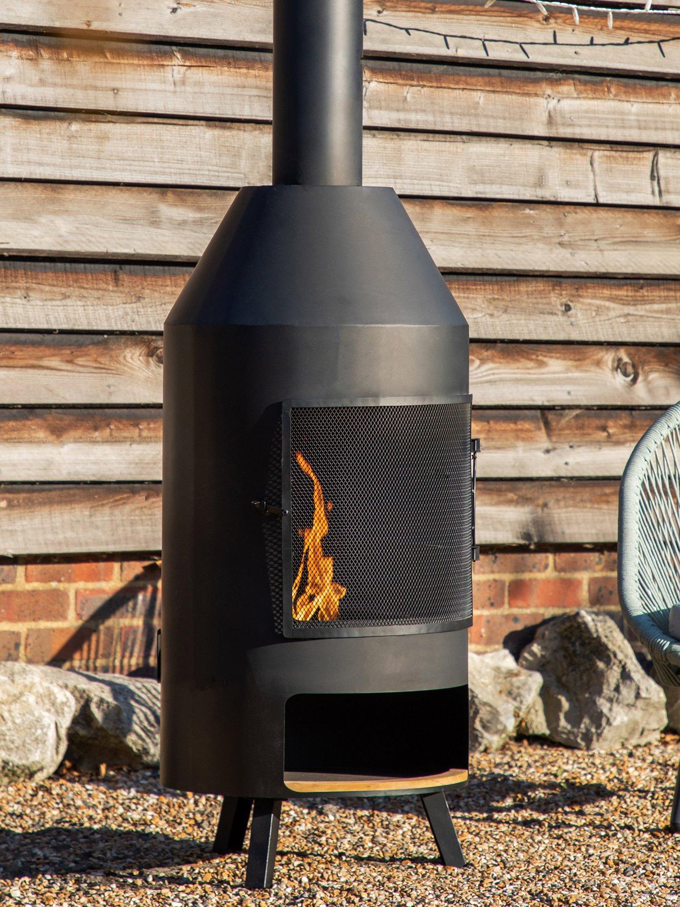 Product photograph of Gallery Firenze Chiminea With Pizza Shelf 500x500x1835mm from very.co.uk