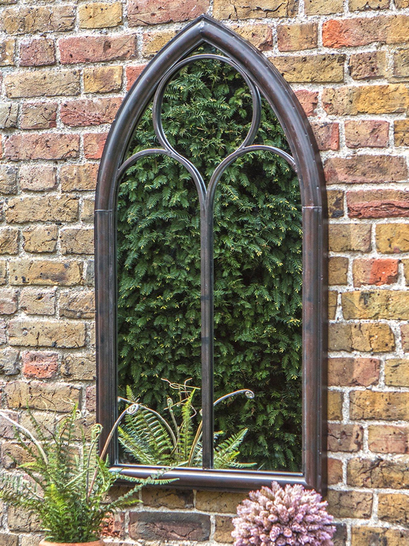 Product photograph of Gallery Monica Outdoor Mirror Noir 610x40x1120mm from very.co.uk