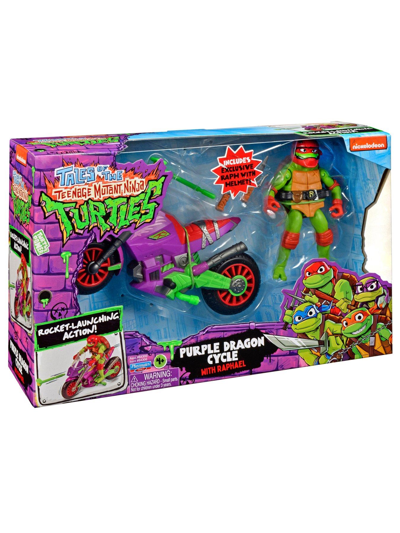 Teenage Mutant Ninja Turtles TMNT Purple Dragon Cycle with Exclusive Raphael Figure Very