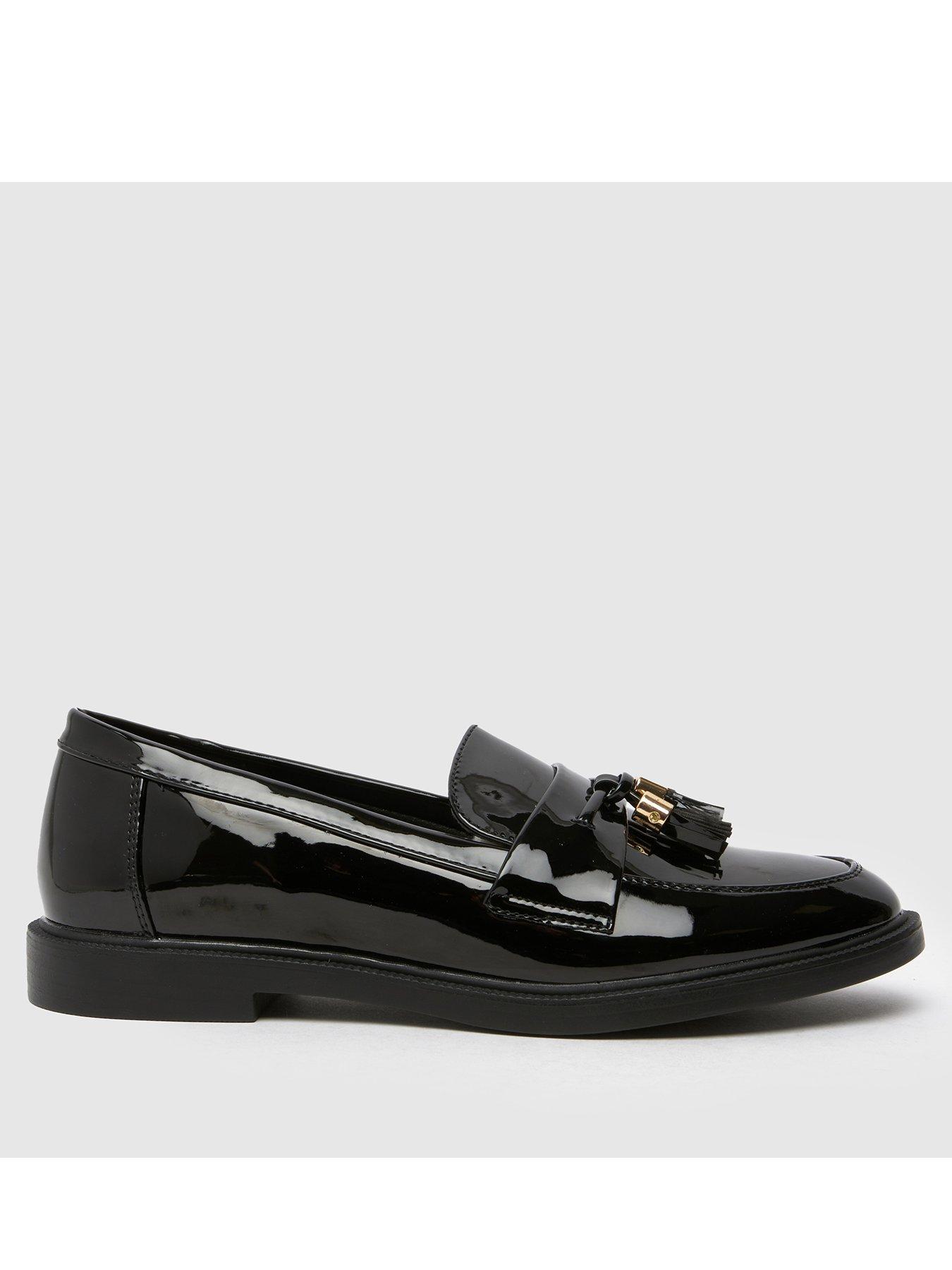 New Look Patent Tassel Trim Loafers Black Very