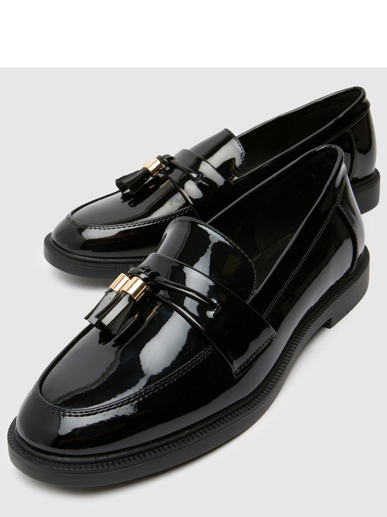 Schuh Lohan Patent Tassel Loafers Black Very