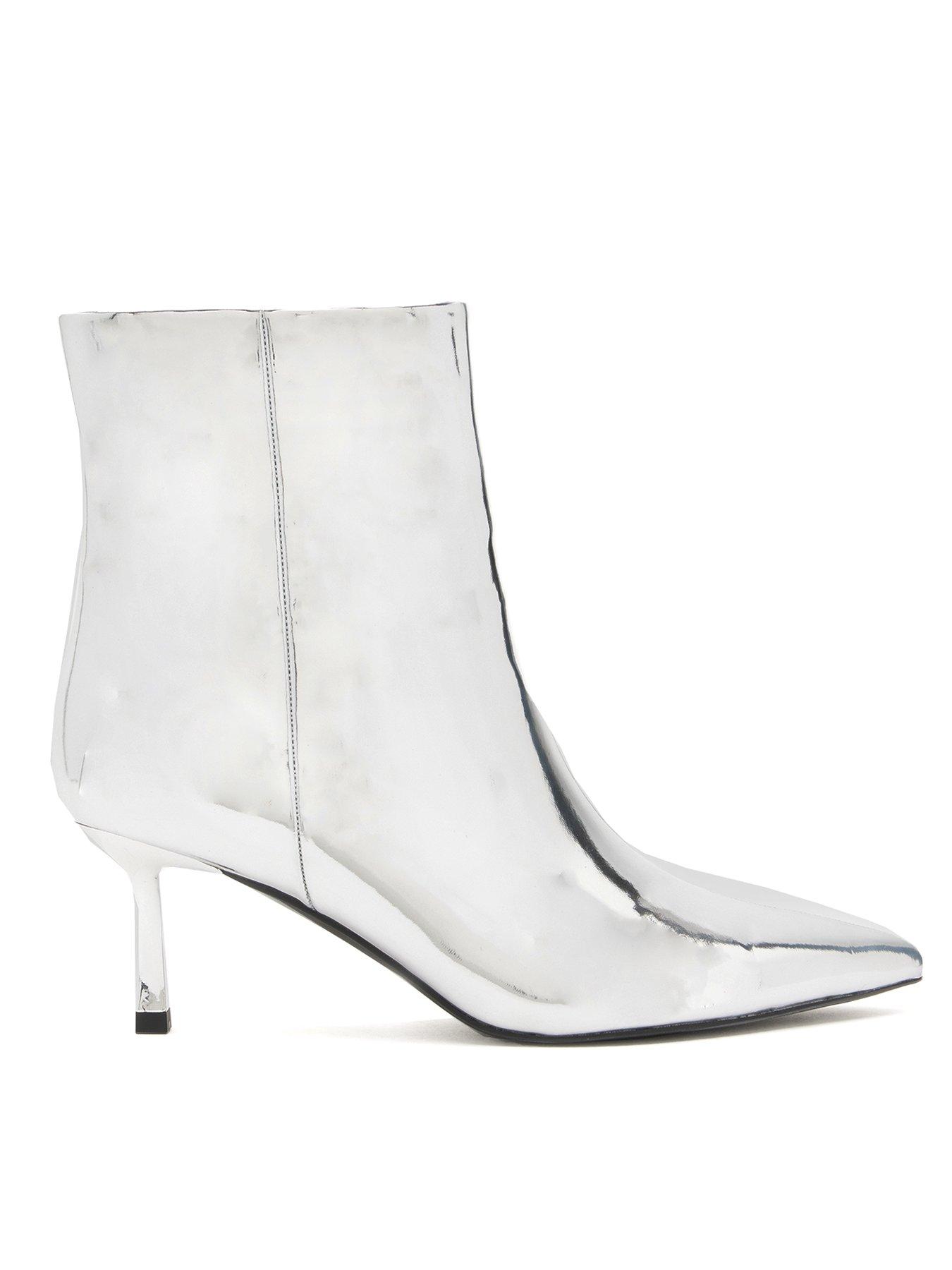 Brynn Kitten Heel Boot Silver