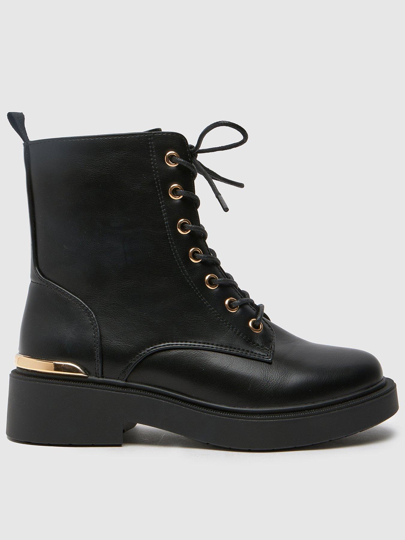 undefined Wide Fit Cassidy Lace Up Boot - Black