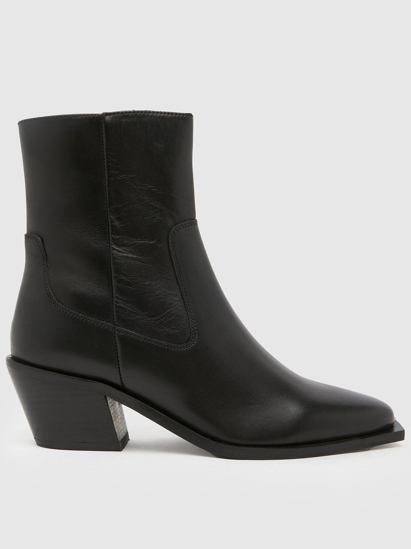 undefined Briar Leather Western Boot - Black