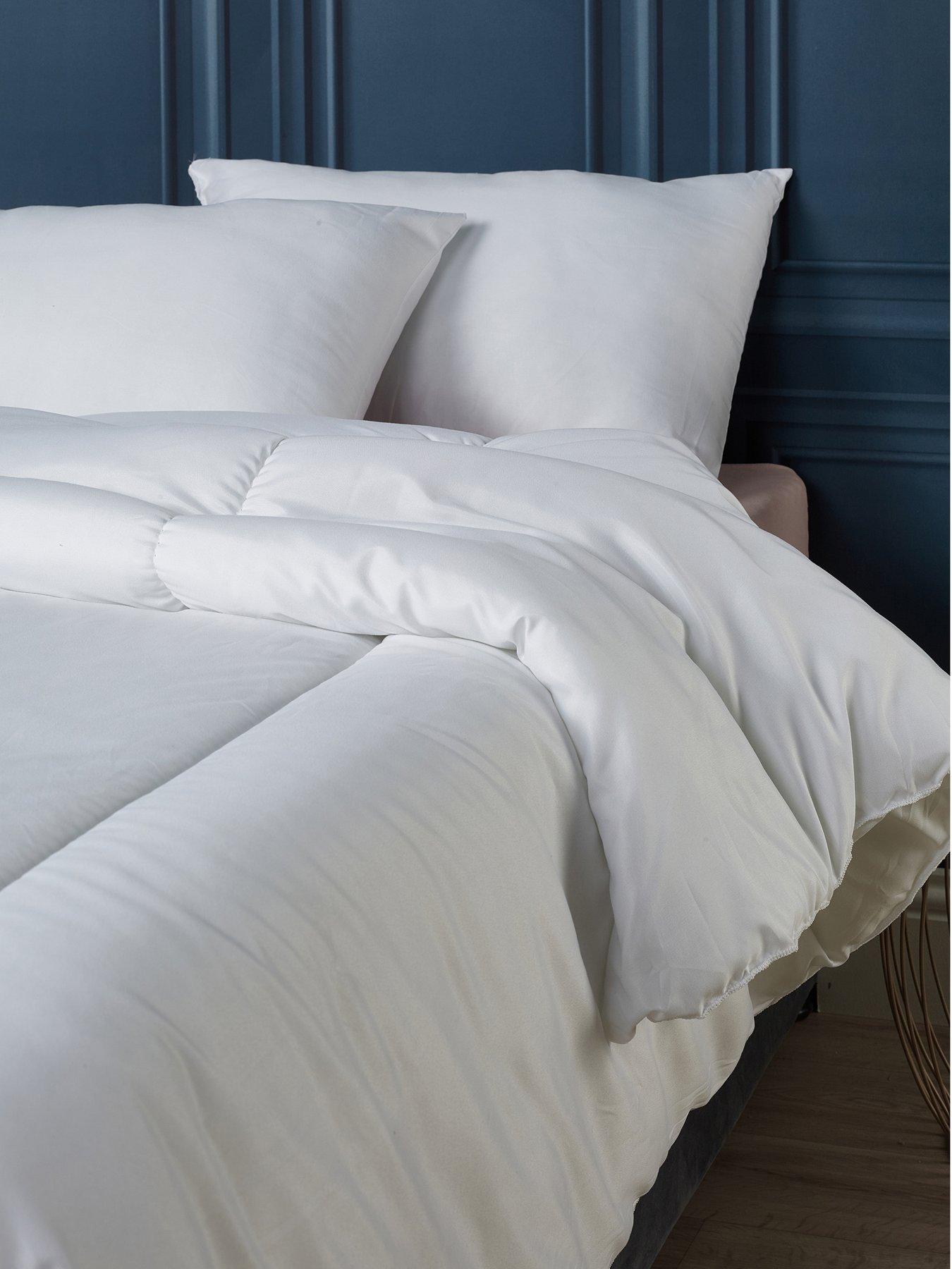 Product photograph of Downland Anti-bacterial 15 Tog Duvet - Db - White from very.co.uk