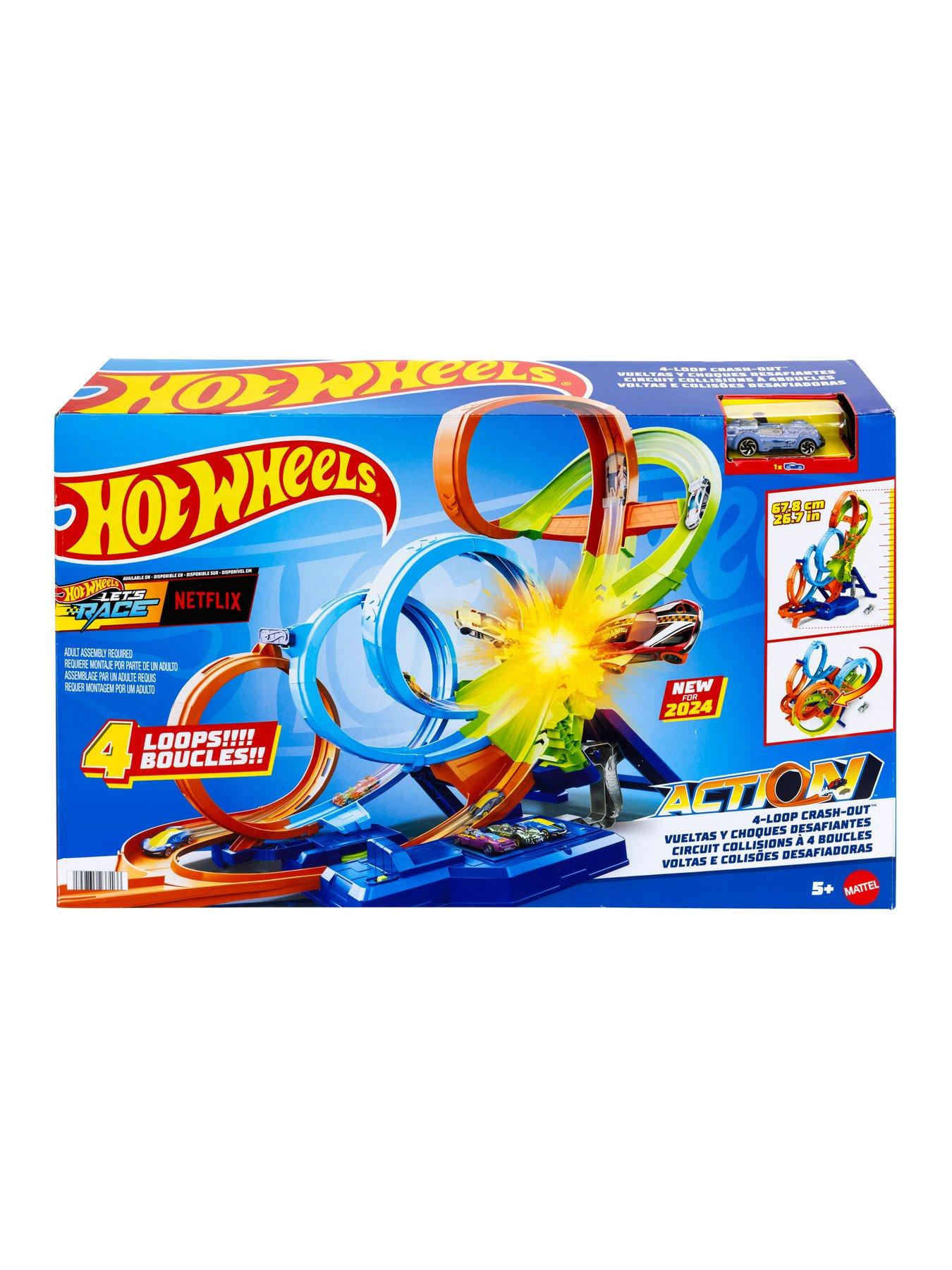 Hot wheels 4 car race track online