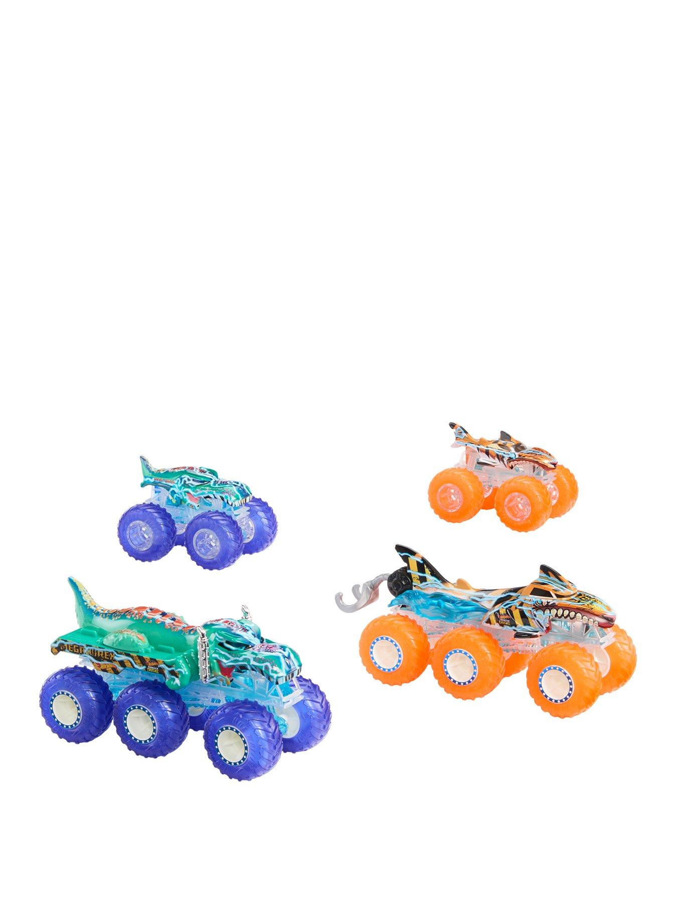 Image 1 of 6 of Hot Wheels Monster Trucks 1:64 Power Smashers Truck &amp; Big Rig Multipack