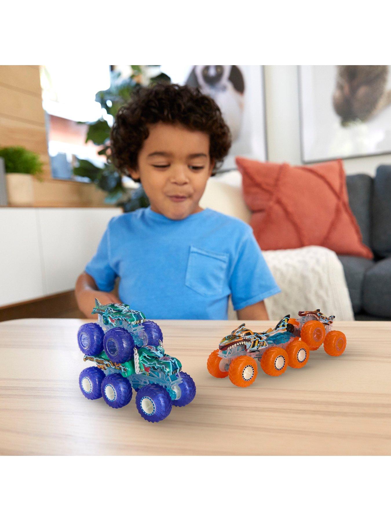 Image 2 of 6 of Hot Wheels Monster Trucks 1:64 Power Smashers Truck &amp; Big Rig Multipack