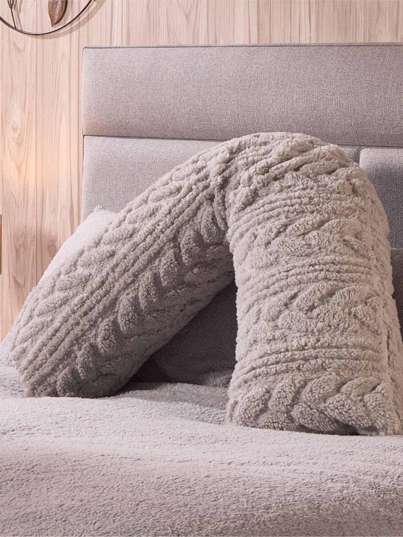 The Very Collection Cable Knit V-Shaped Pillow