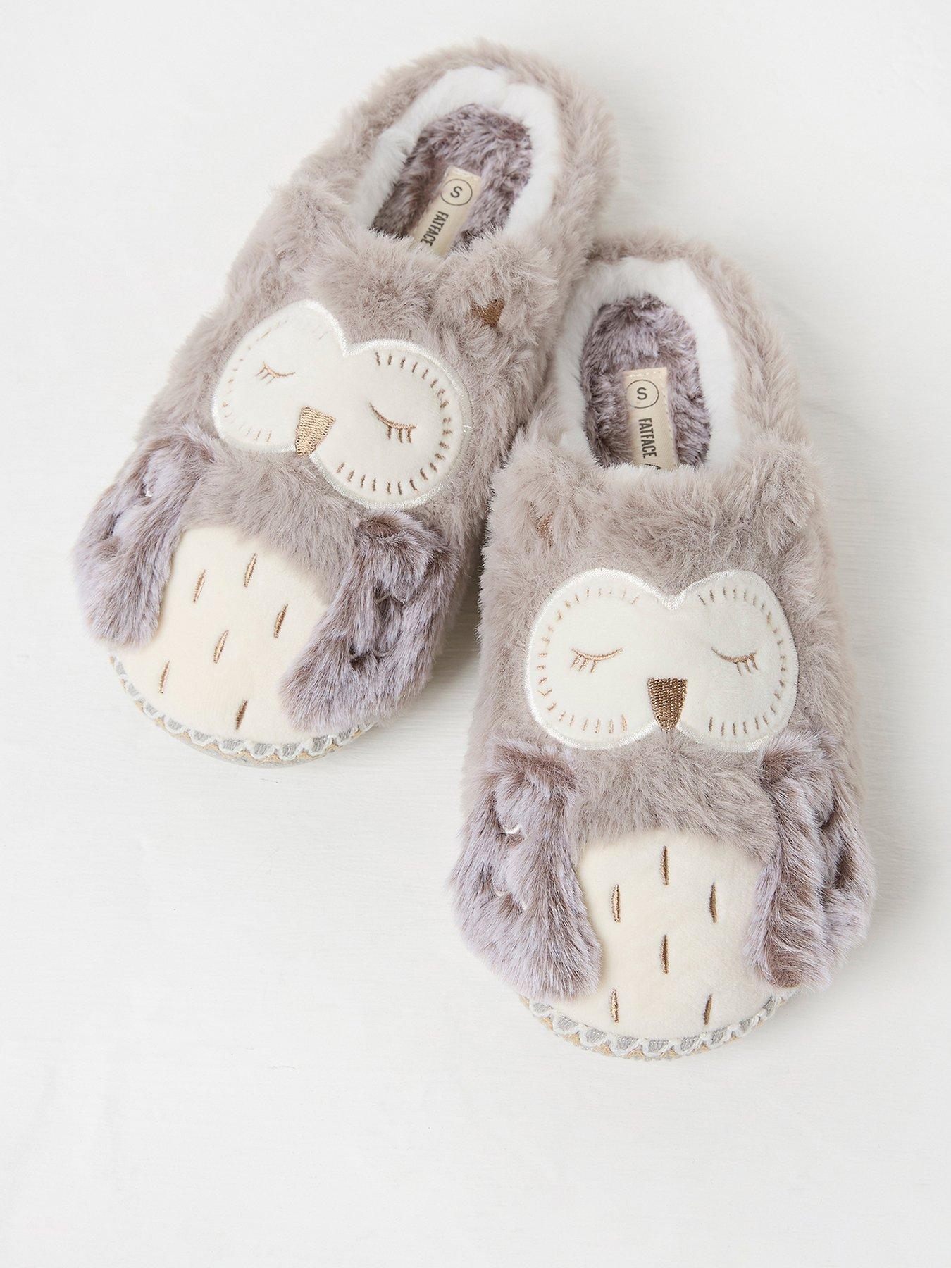 Ophelia Owl Slippers Grey