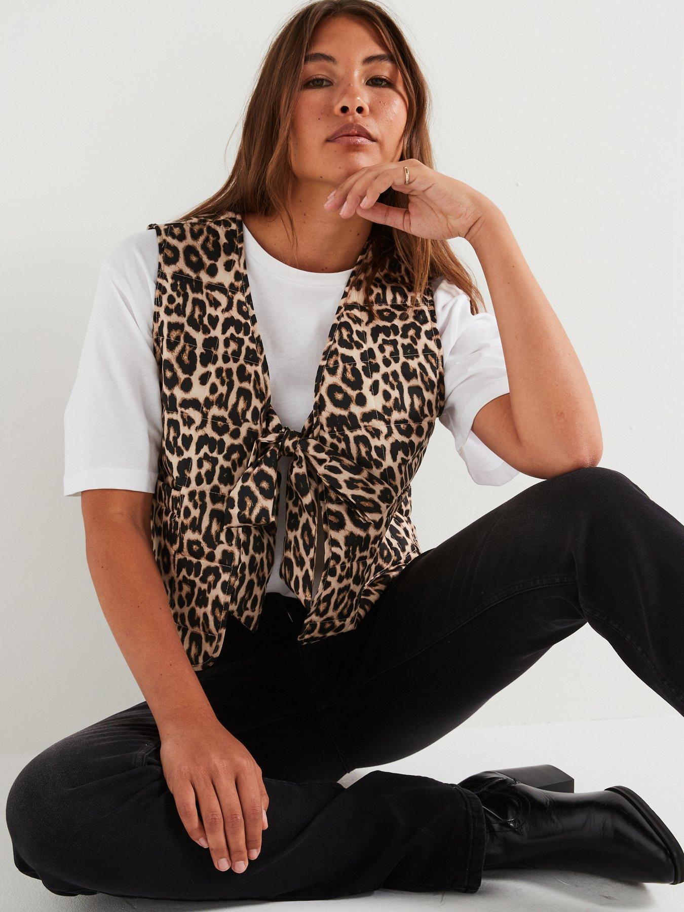 undefined Leopard Print Waistcoat - Multi