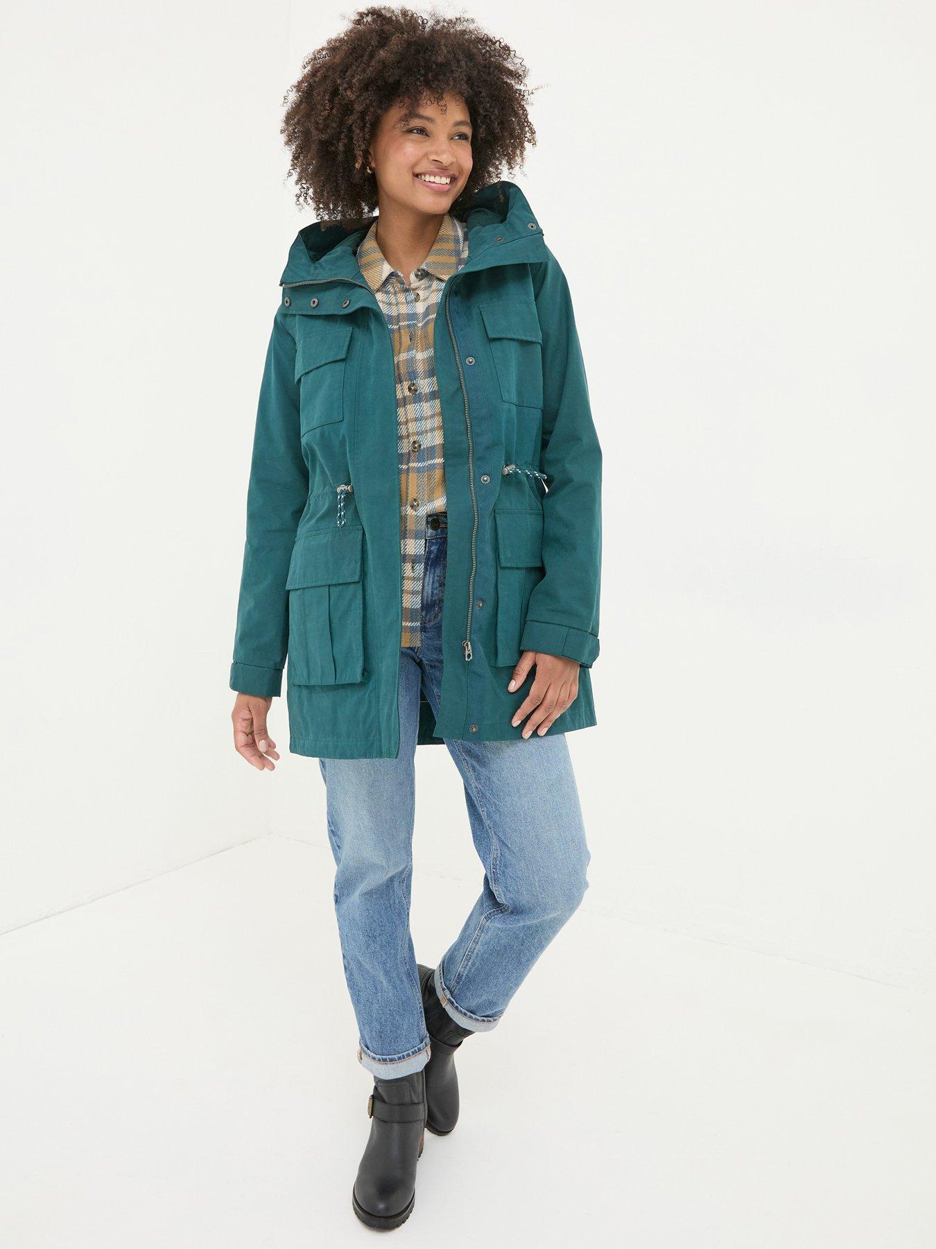 FatFace Tiegan Waterproof Coat Green Very