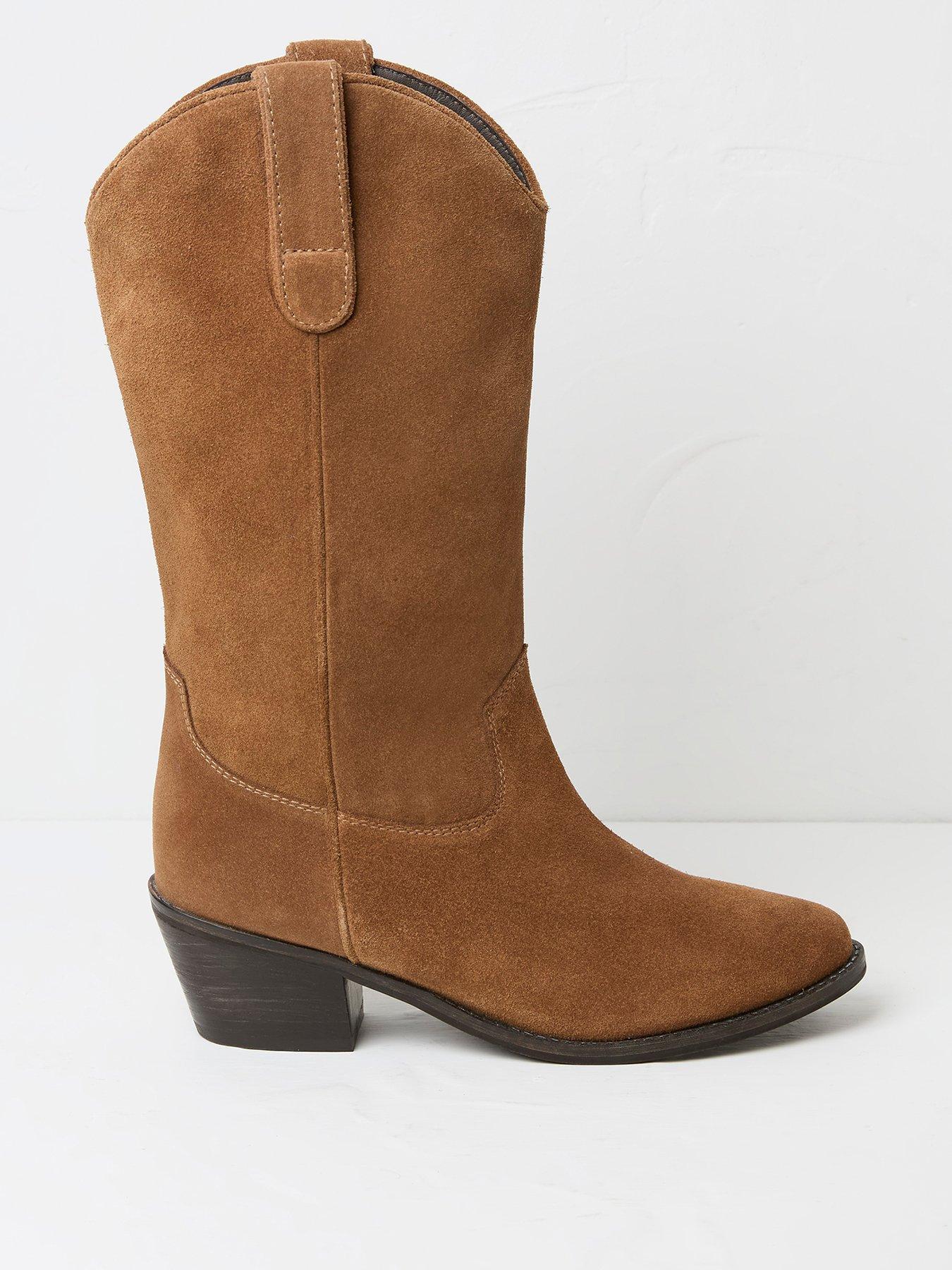 Sierra Midi Heel Western Boots Tan