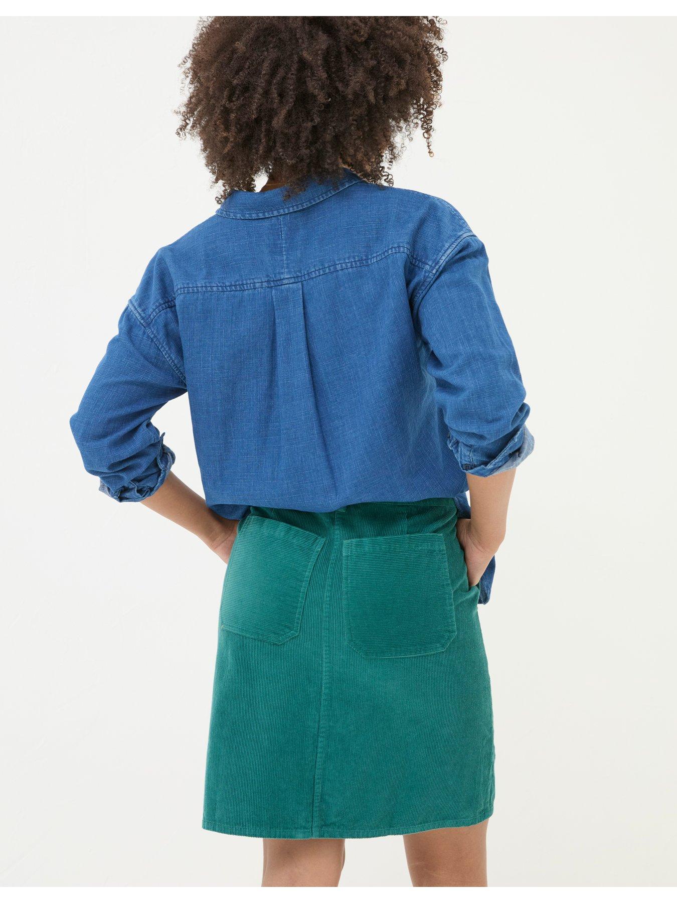 FatFace Chesil Cord Skirt Green Very