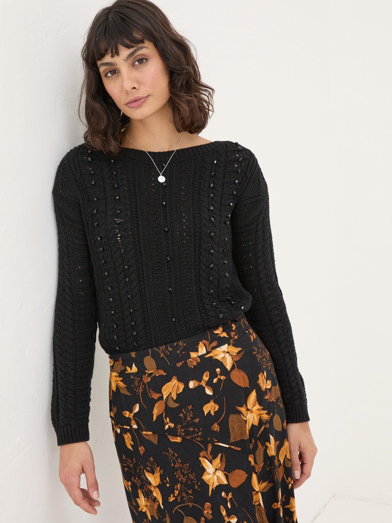 undefined Damson Beaded Jumper - Black
