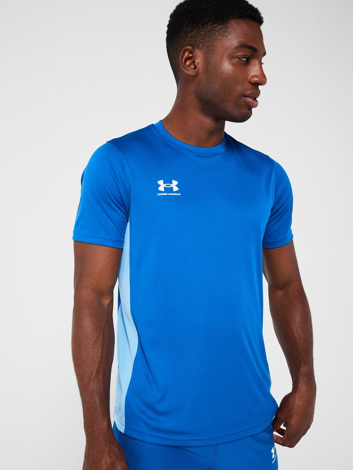 UNDER ARMOUR Mens Football Challenger Training T-shirt - Blue, Blue, Size 2Xl, Men