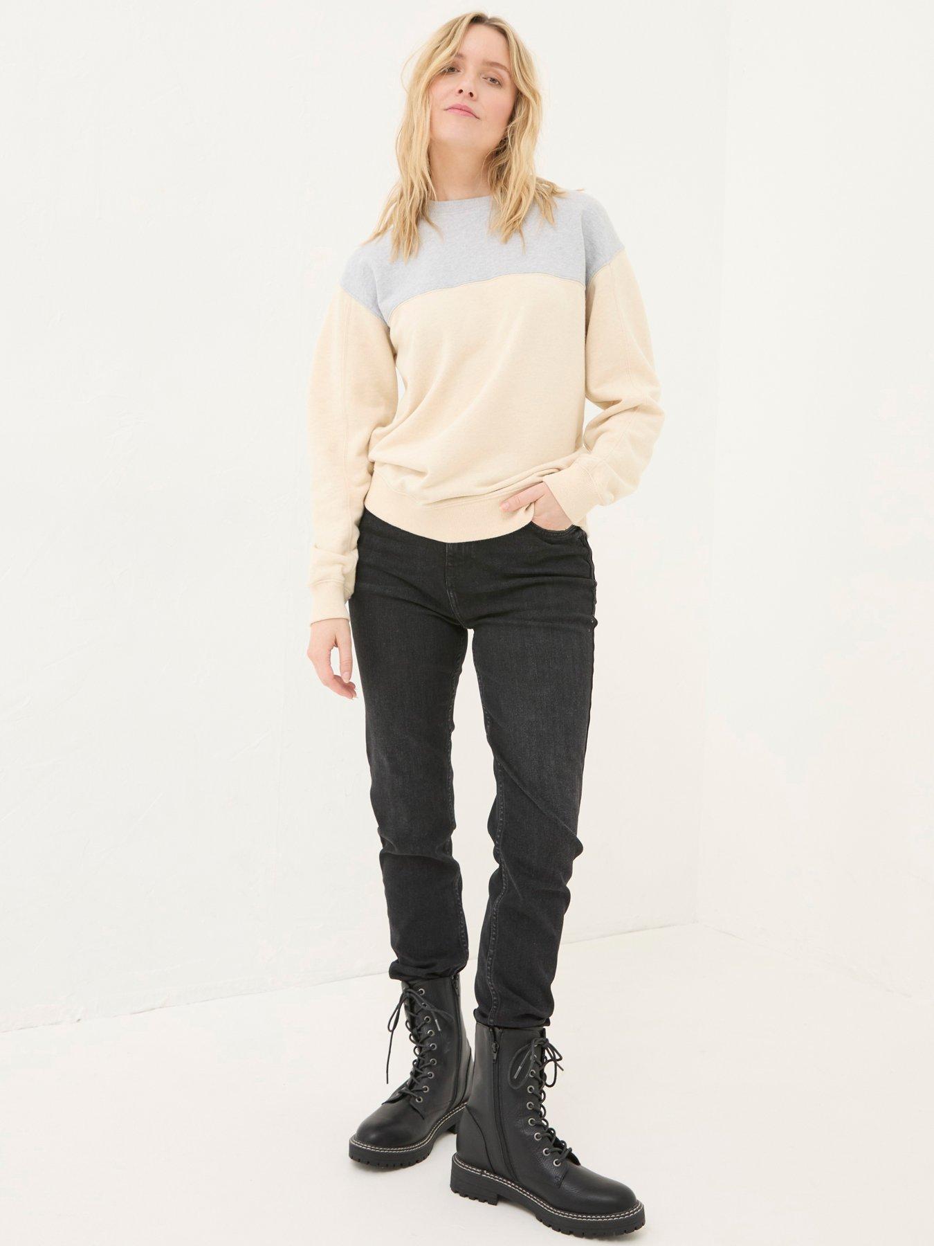 undefined Colour Block Crew Sweat - Beige - Pink