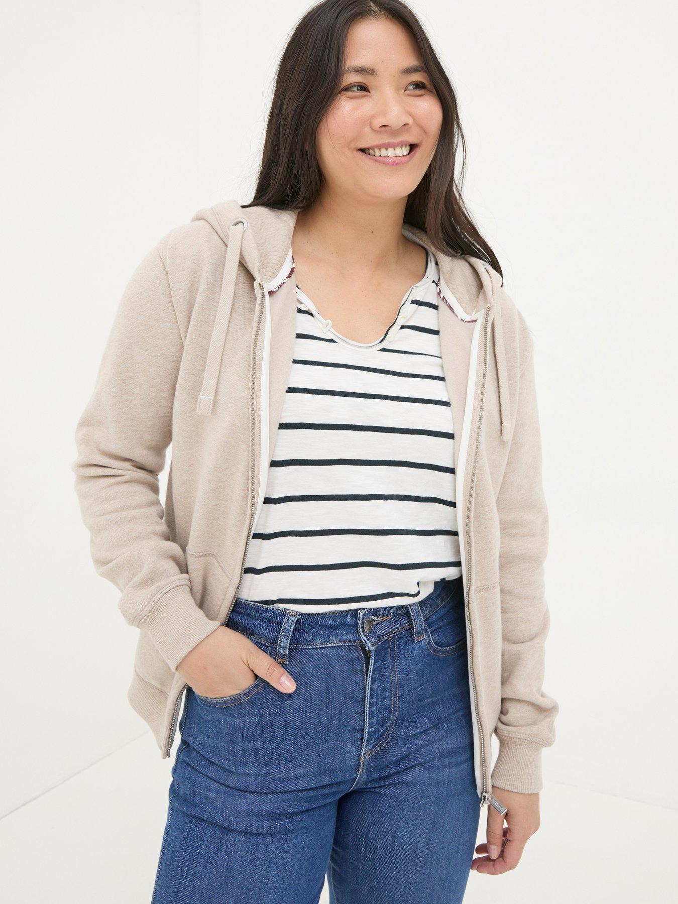 undefined Amy Zip Through Hoody - Beige