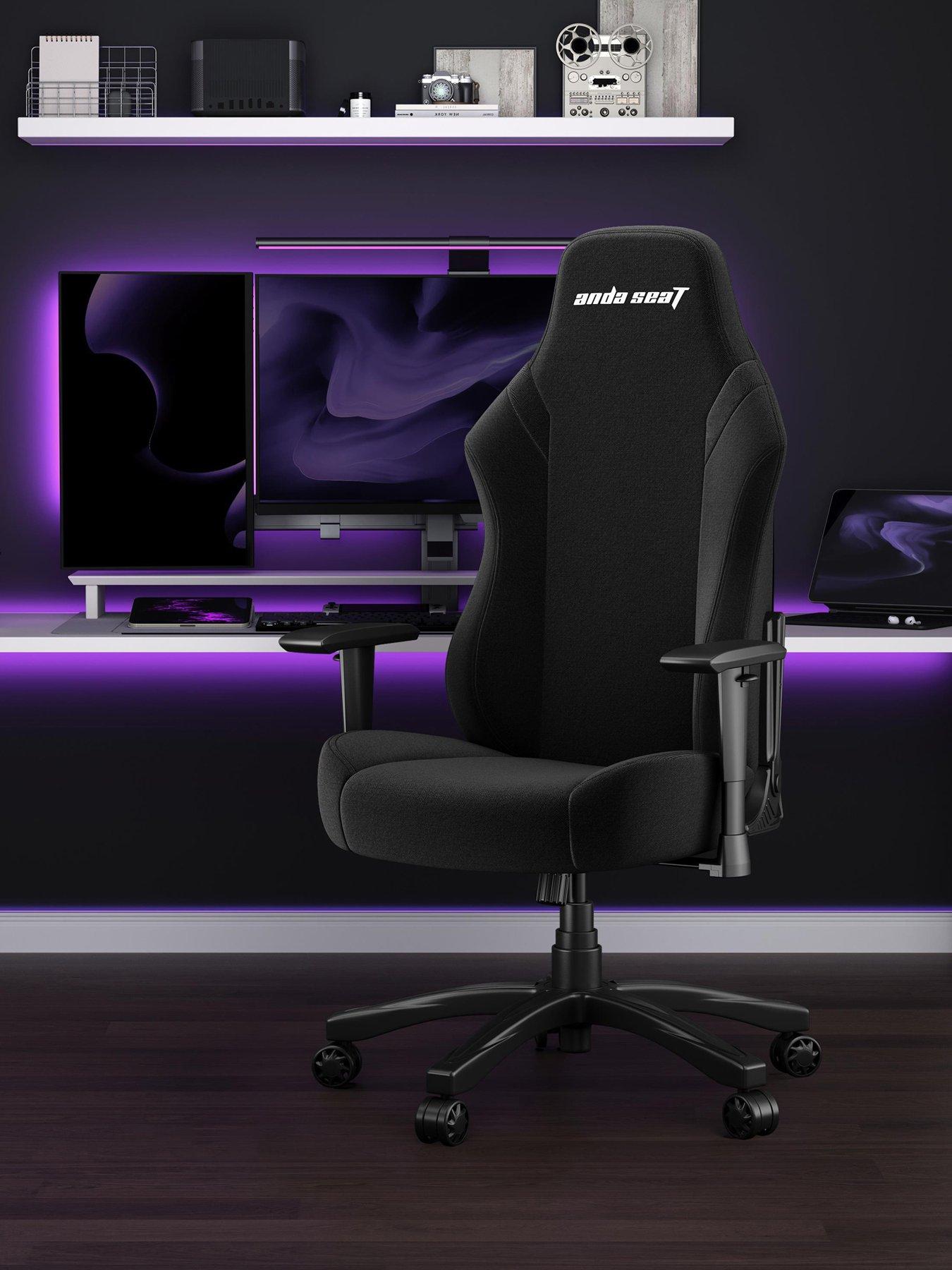 Product photograph of Andaseat Anda Seat Luna Premium Large Gaming Chair - Black Fabric from very.co.uk