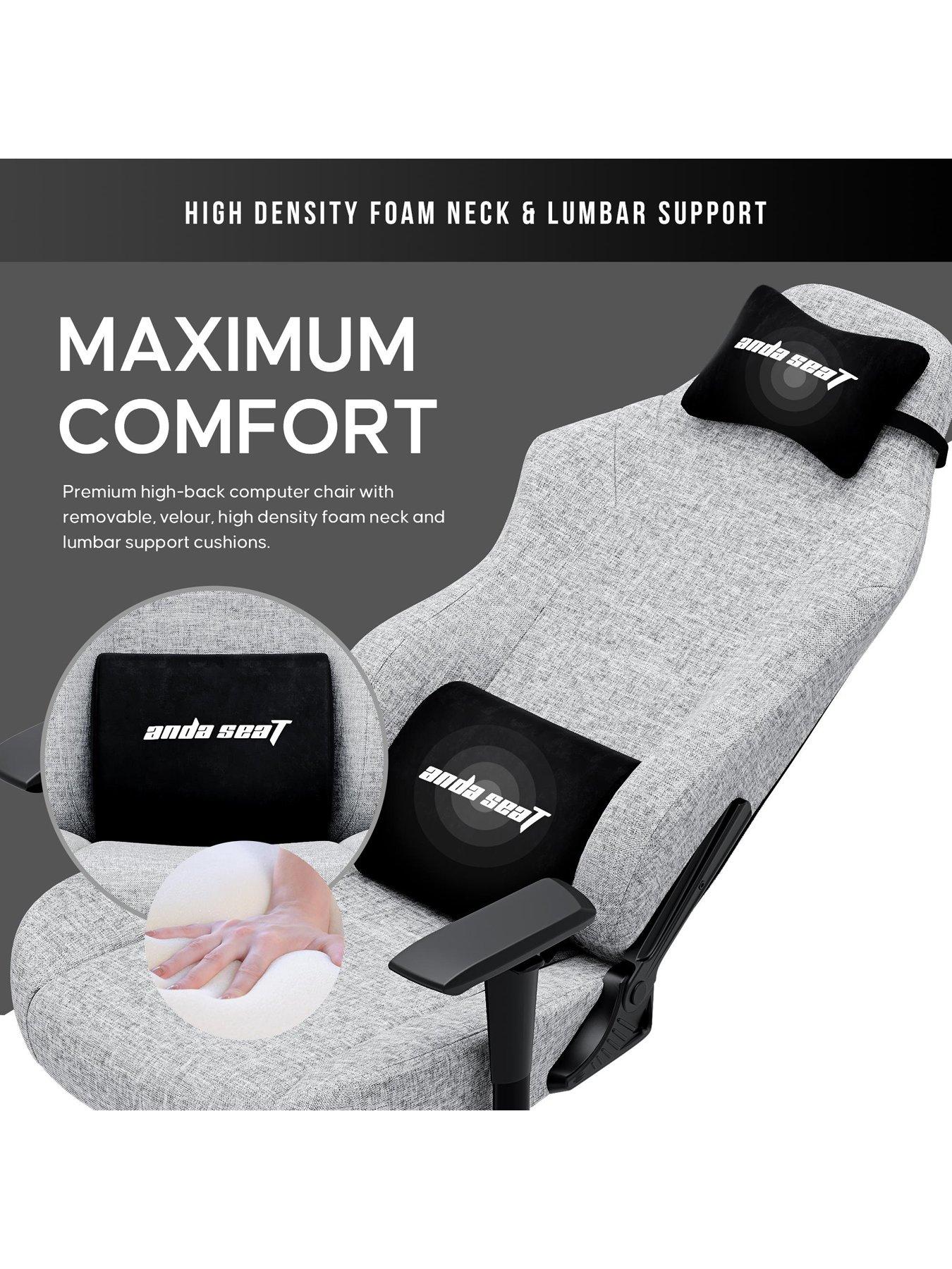 Image 3 of 7 of Andaseat Anda seaT Luna Premium Large Gaming Chair - Grey Fabric
