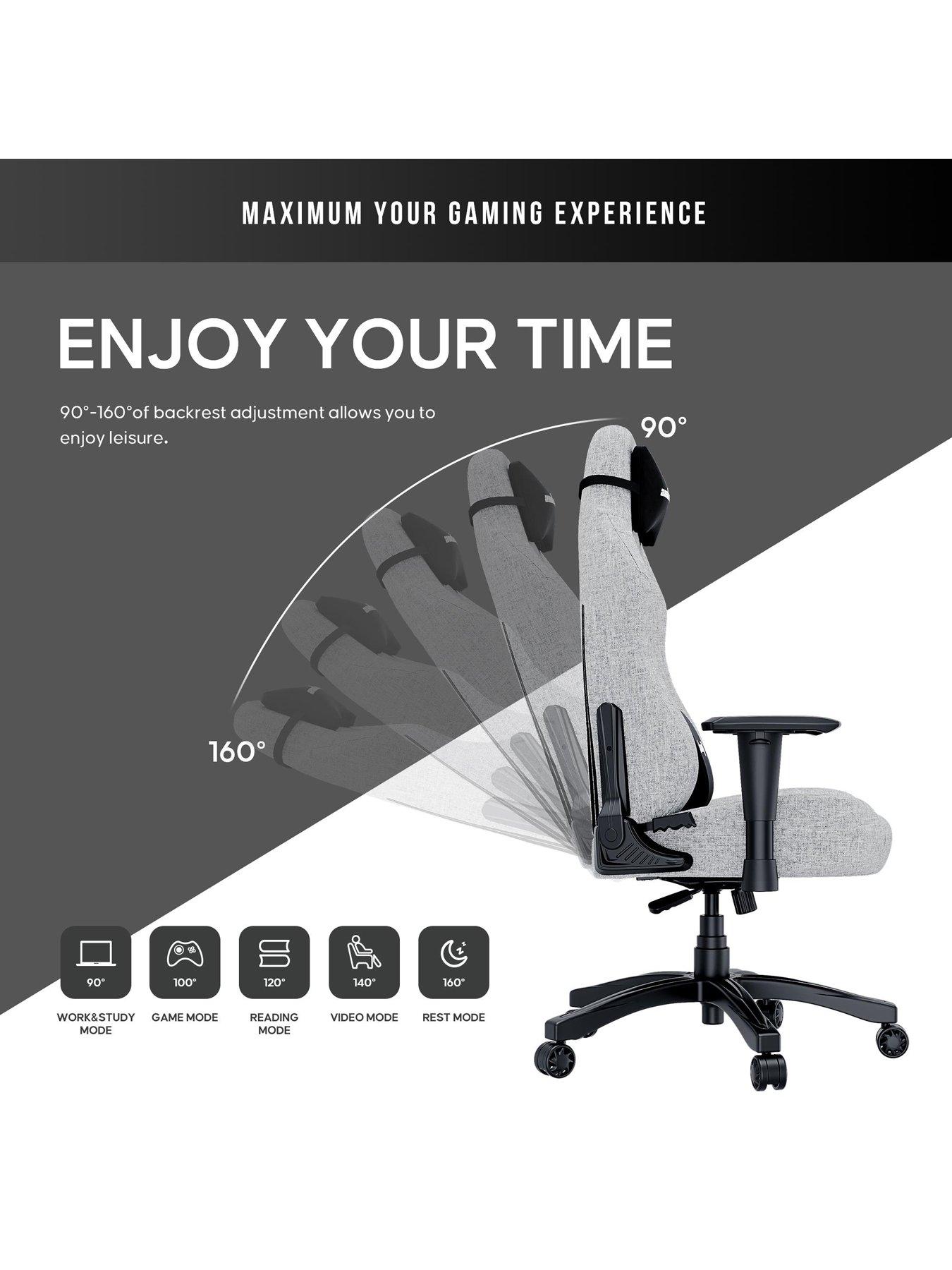 Image 5 of 7 of Andaseat Anda seaT Luna Premium Large Gaming Chair - Grey Fabric