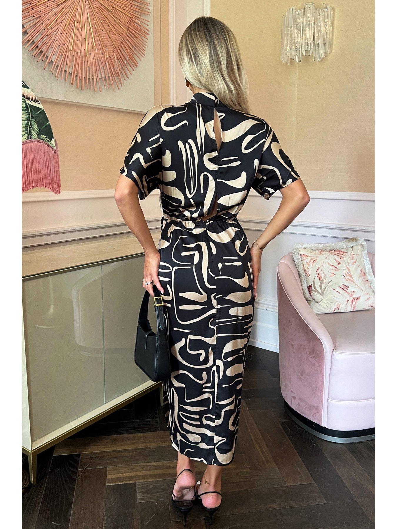 Ax paris black wrap dress sale