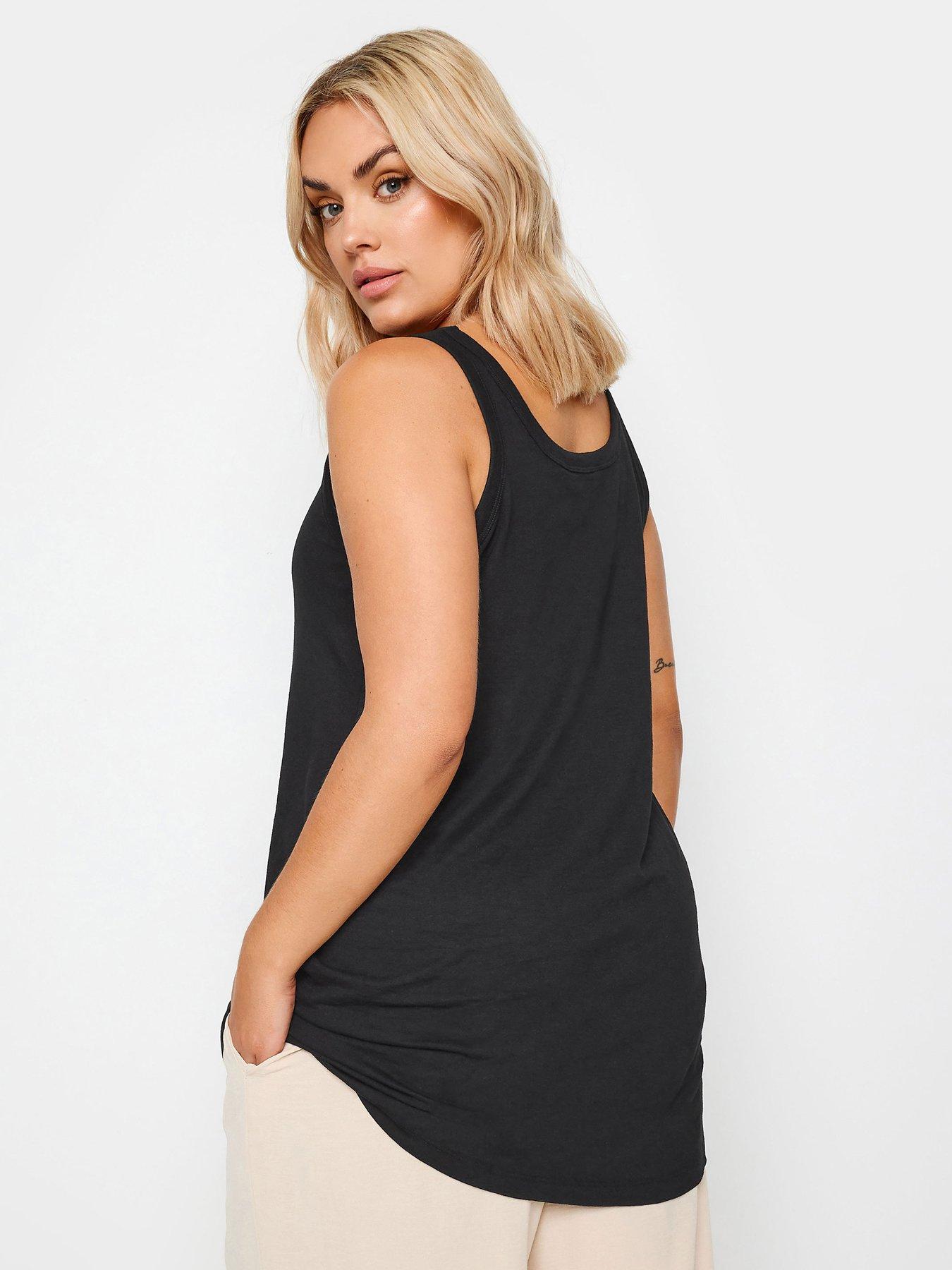 Image 2 of 3 of Yours Curve 2 Pack Core Basic Vest - Black