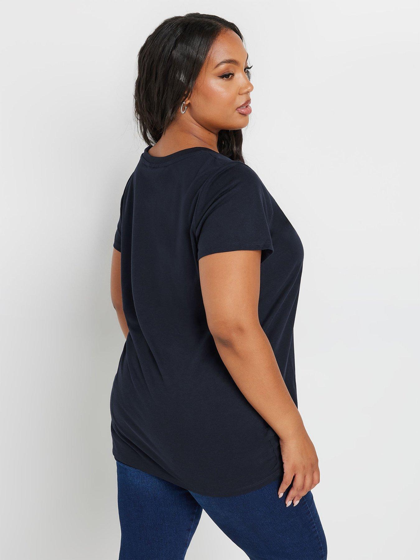 Image 2 of 4 of Yours Curve 3 Pack Core Basic T-Shirt - Multi