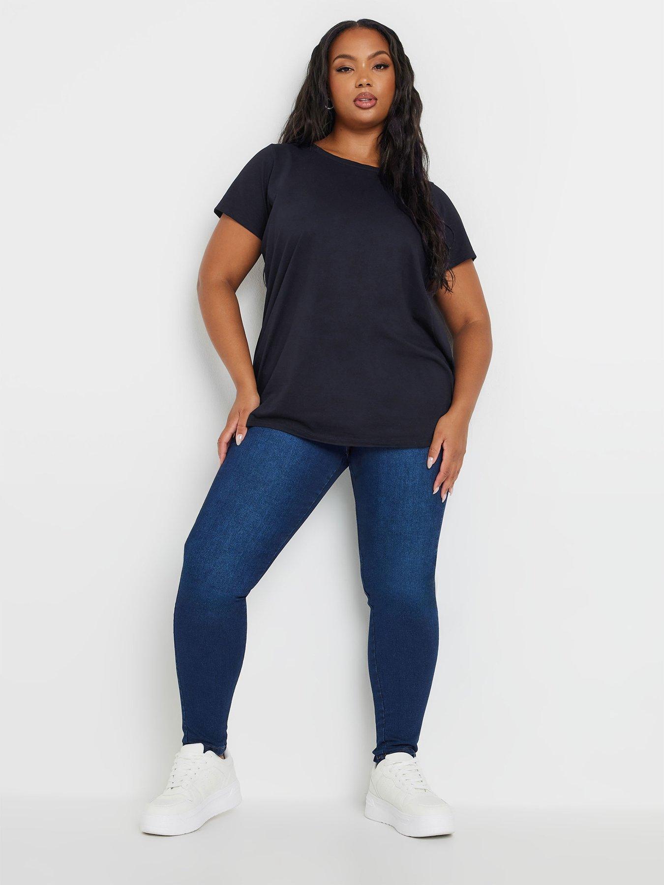 Image 3 of 4 of Yours Curve 3 Pack Core Basic T-Shirt - Multi