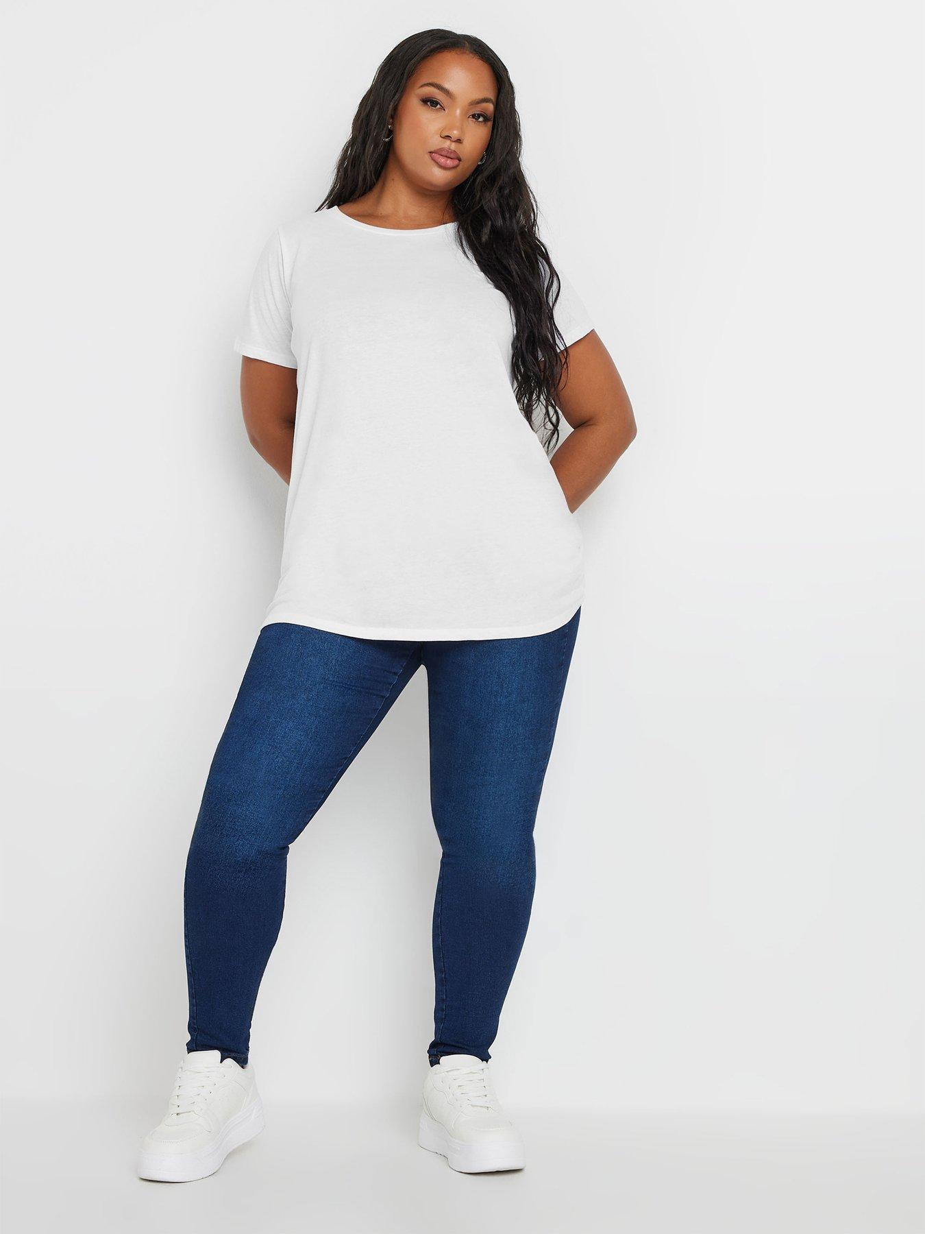 Image 4 of 4 of Yours Curve 3 Pack Core Basic T-Shirt - Multi