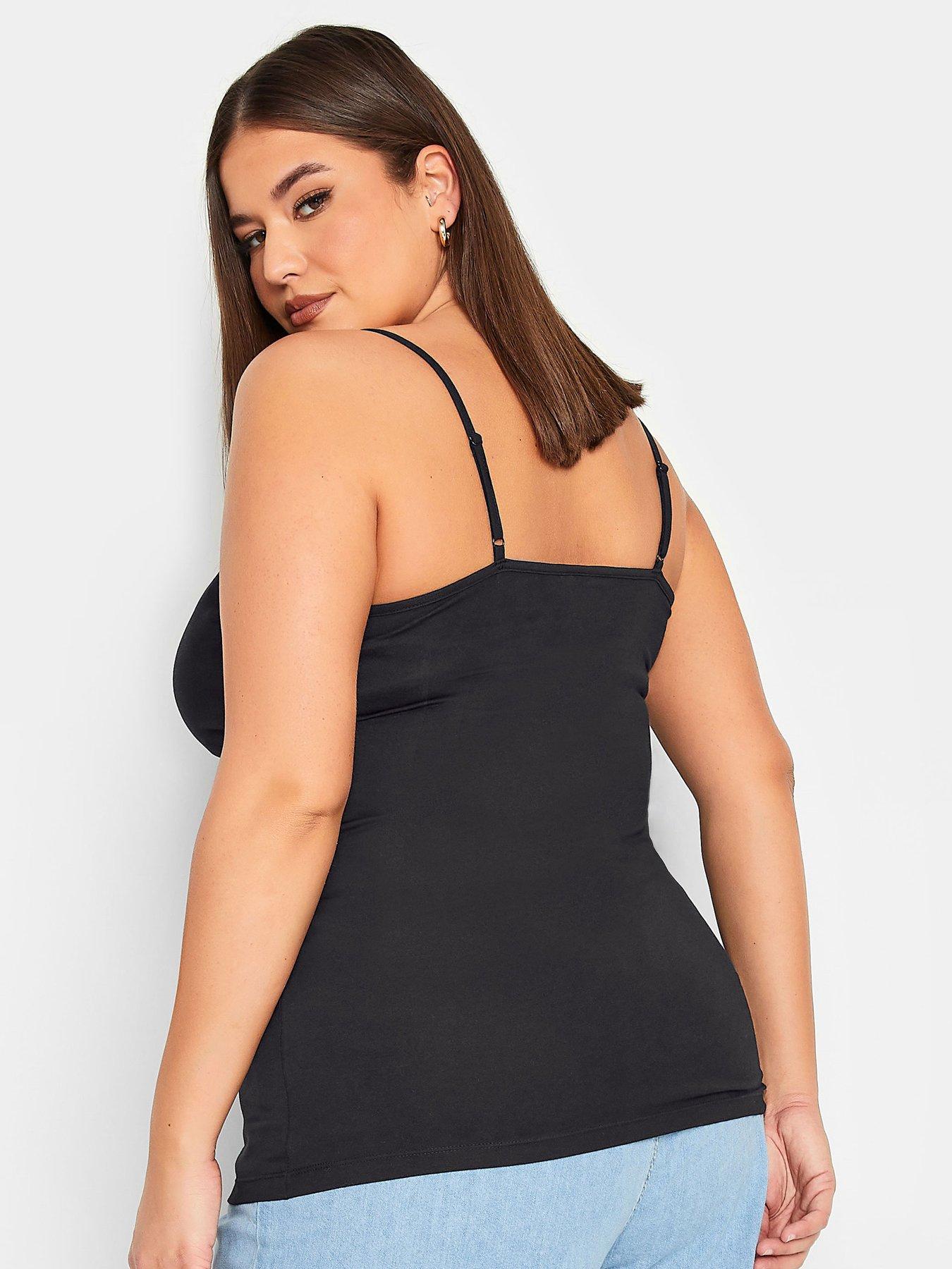 Image 2 of 4 of Yours Curve 2 Pack Cami Vests - Black