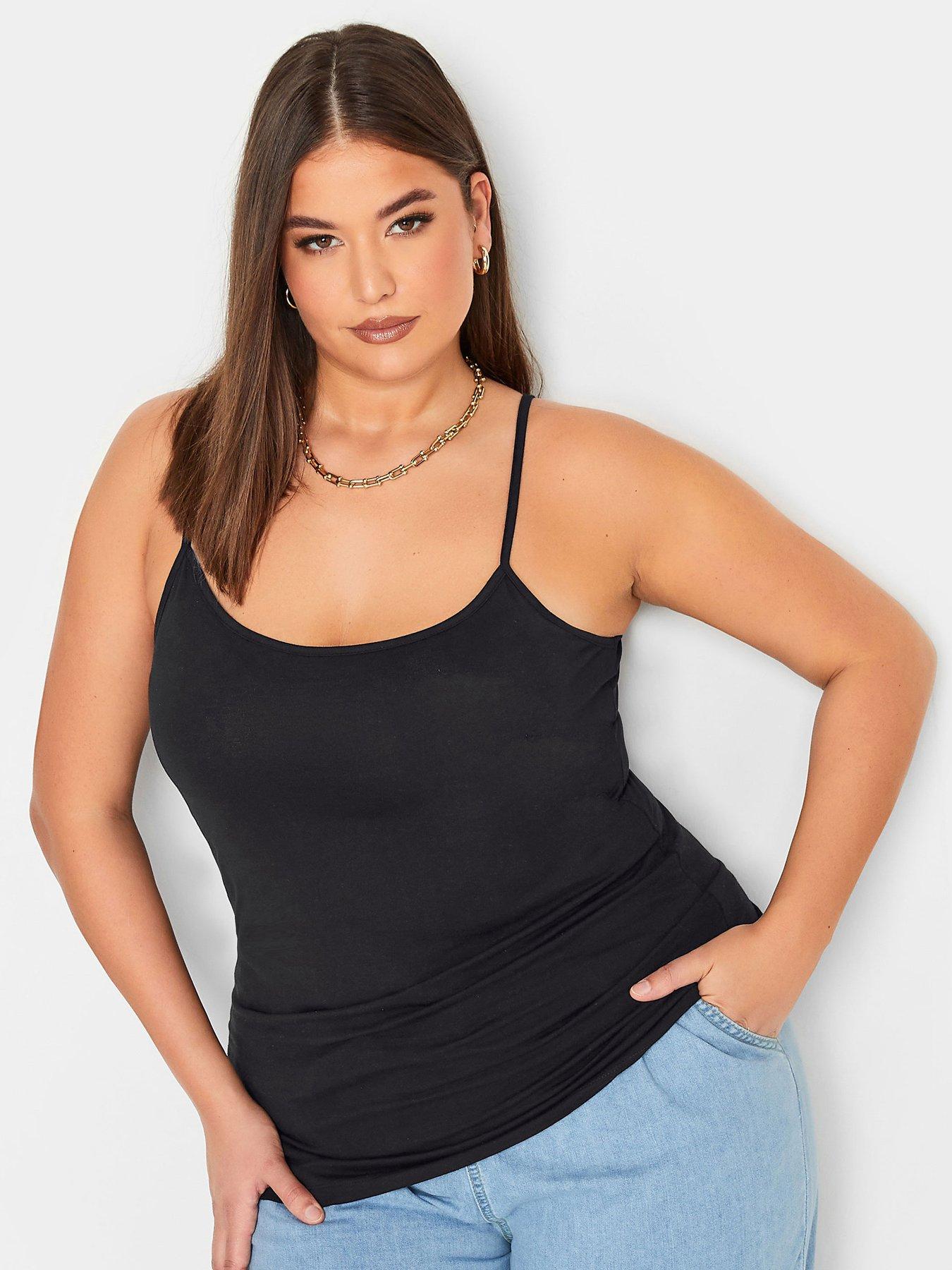 Image 4 of 4 of Yours Curve 2 Pack Cami Vests - Black