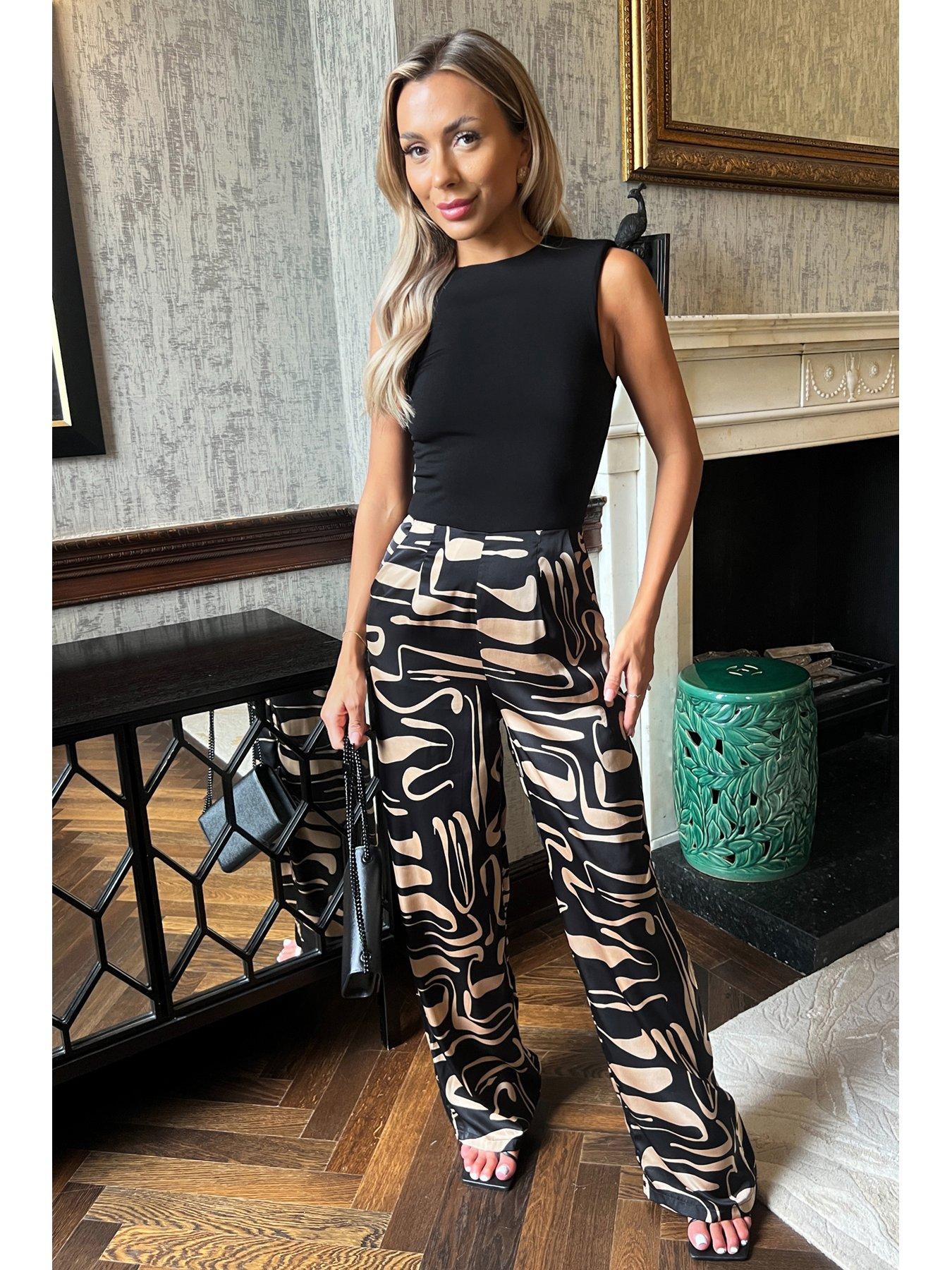 AX Paris Geometric Pattern In Sleeveless Wide Leg Jumpsuit