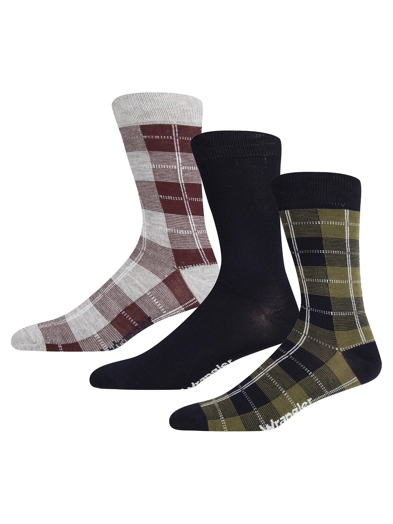 undefined 3-Pack Tartan Check Crew Socks - Multi