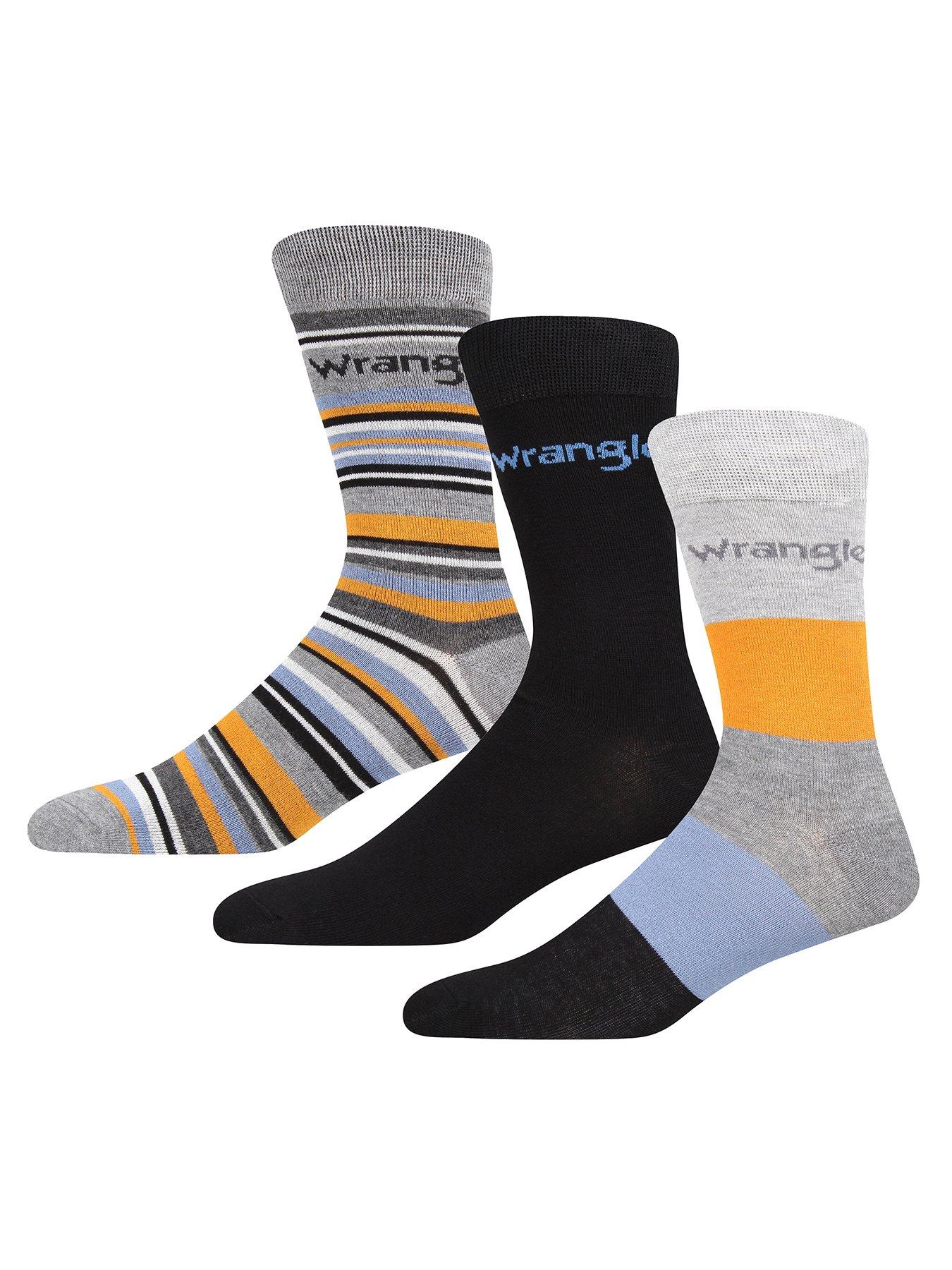 undefined 3-Pack Logo Stripe Crew Socks - Multi