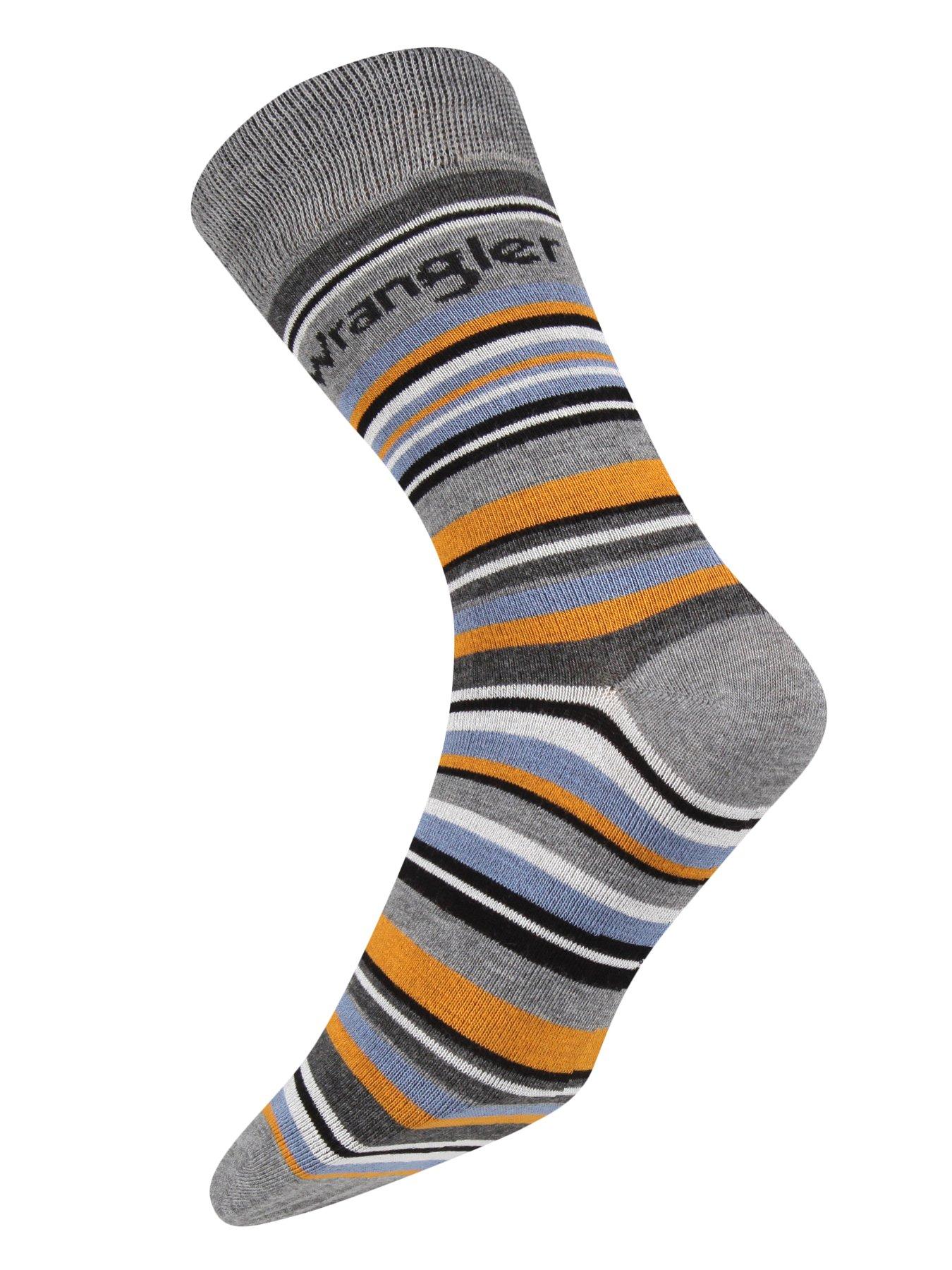 Image 2 of 3 of Wrangler 3-Pack Logo Stripe Crew Socks - Multi