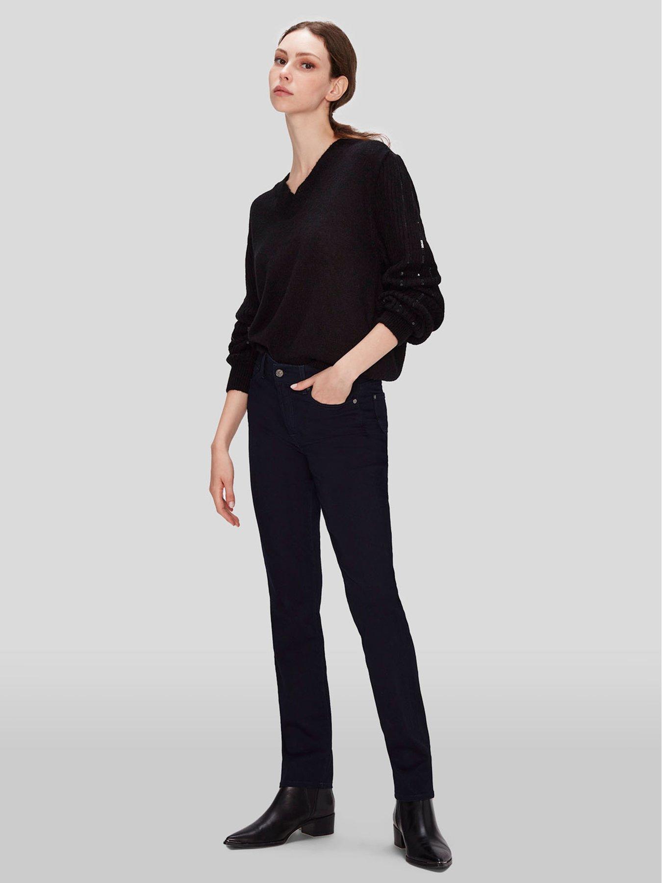 Jeans 7 FOR ALL MANKIND Roxanne Dark - Taille 12 Pour Fille - Neuf Avec Étiquettes (NWT) - Jean Slim Noir
