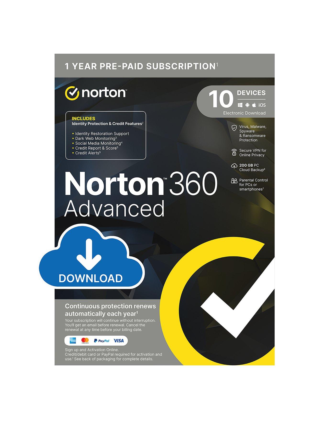 Norton 360 Advanced 2024 for 10 Device with ID Protection