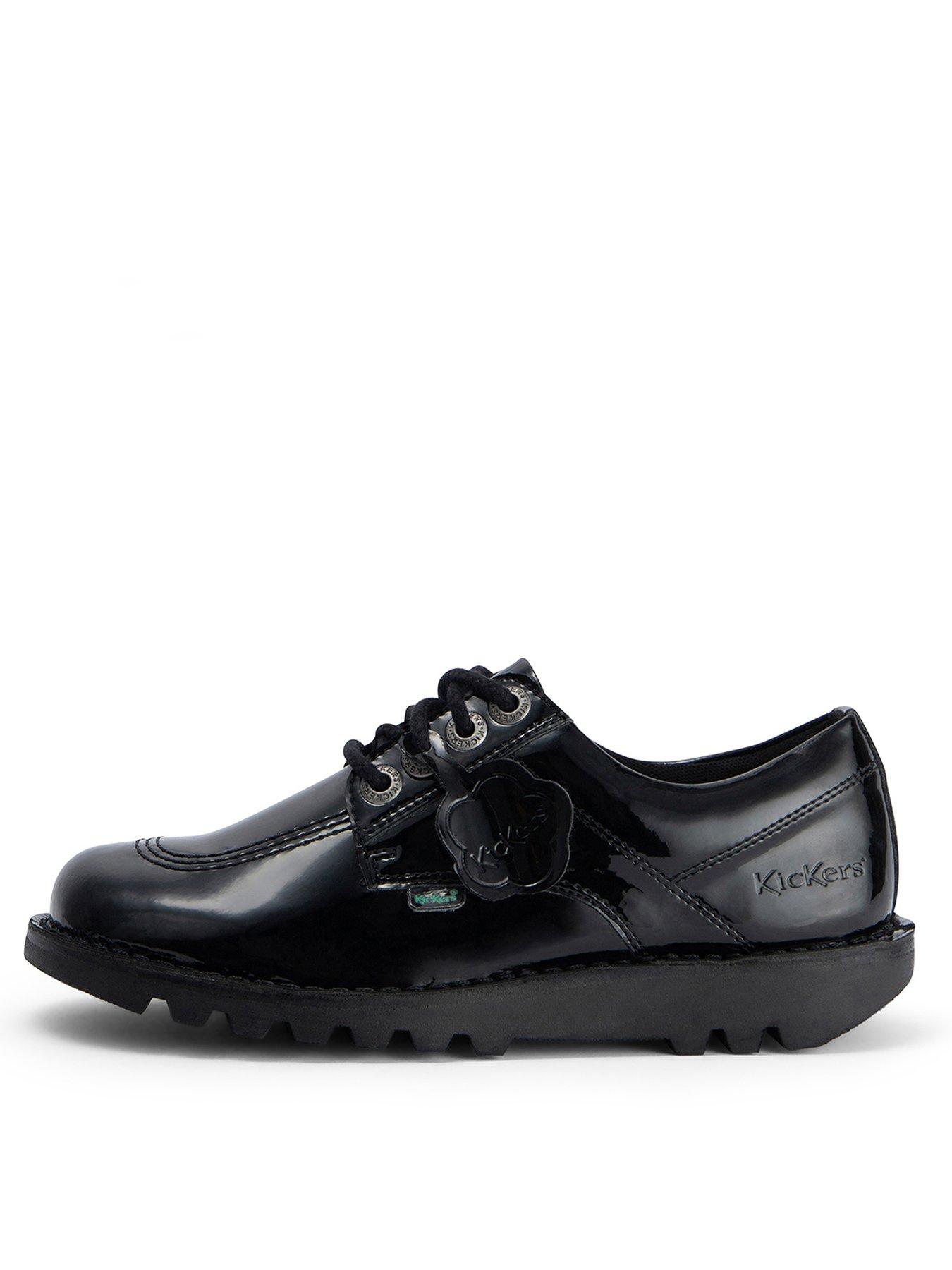 Kickers Kick Lo Vegan Patent Shoes Black Very