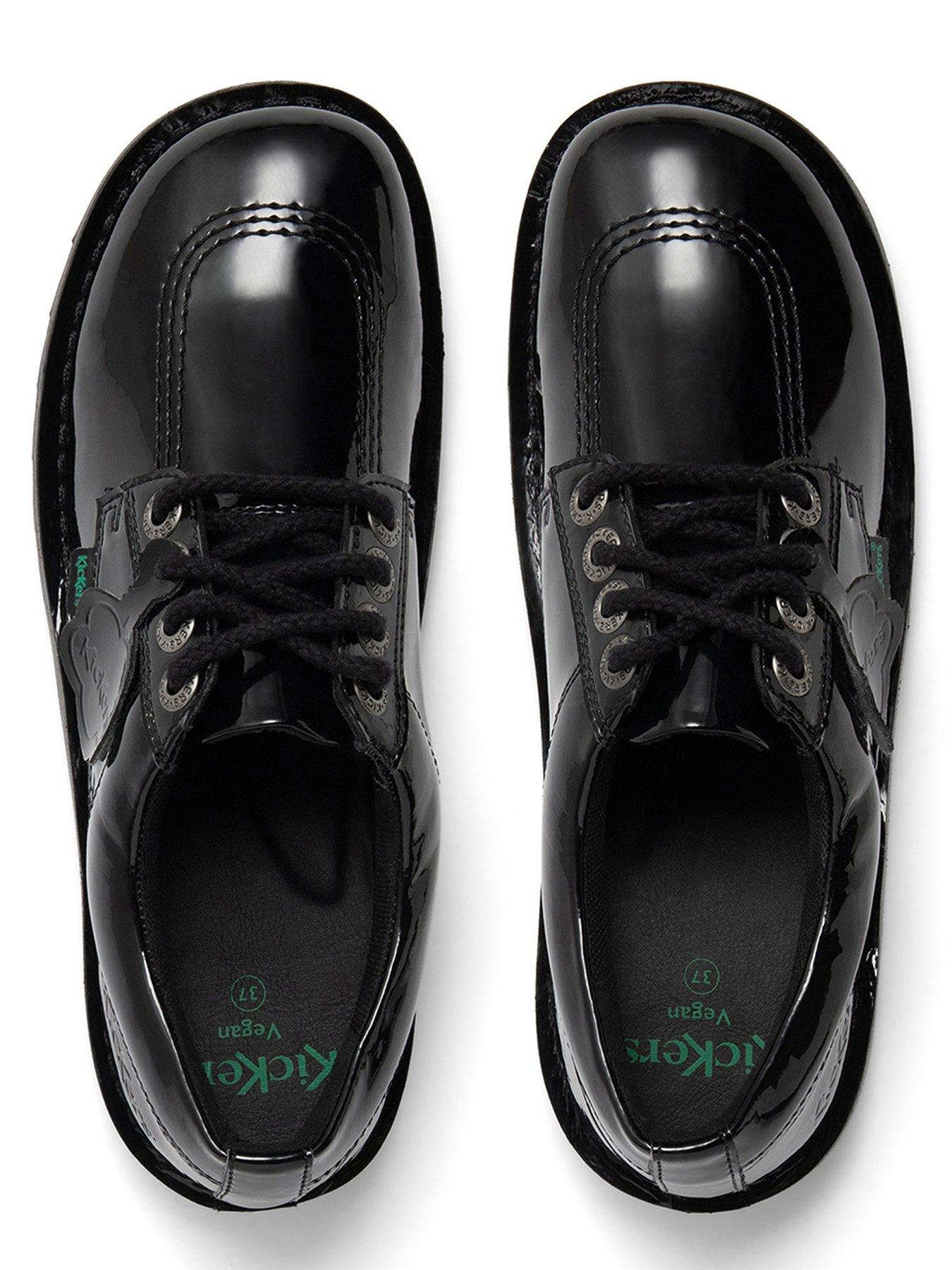 Kickers Kick Lo Vegan Patent Shoes - Black | Very