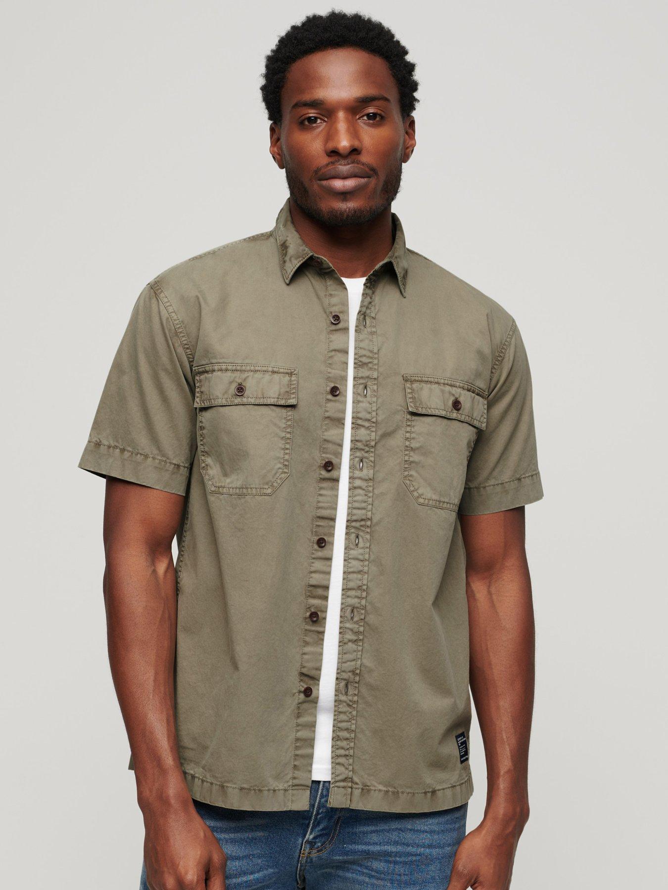undefined Military Pocket Short Sleeve Shirt - Khaki